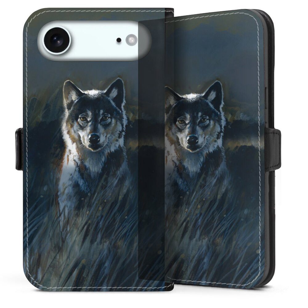 DeinDesign Handyhülle Wolf Natur Malerei Wolf 2, Apple iPhone Air Hülle Handy Flip Case Wallet Cover Handytasche Leder
