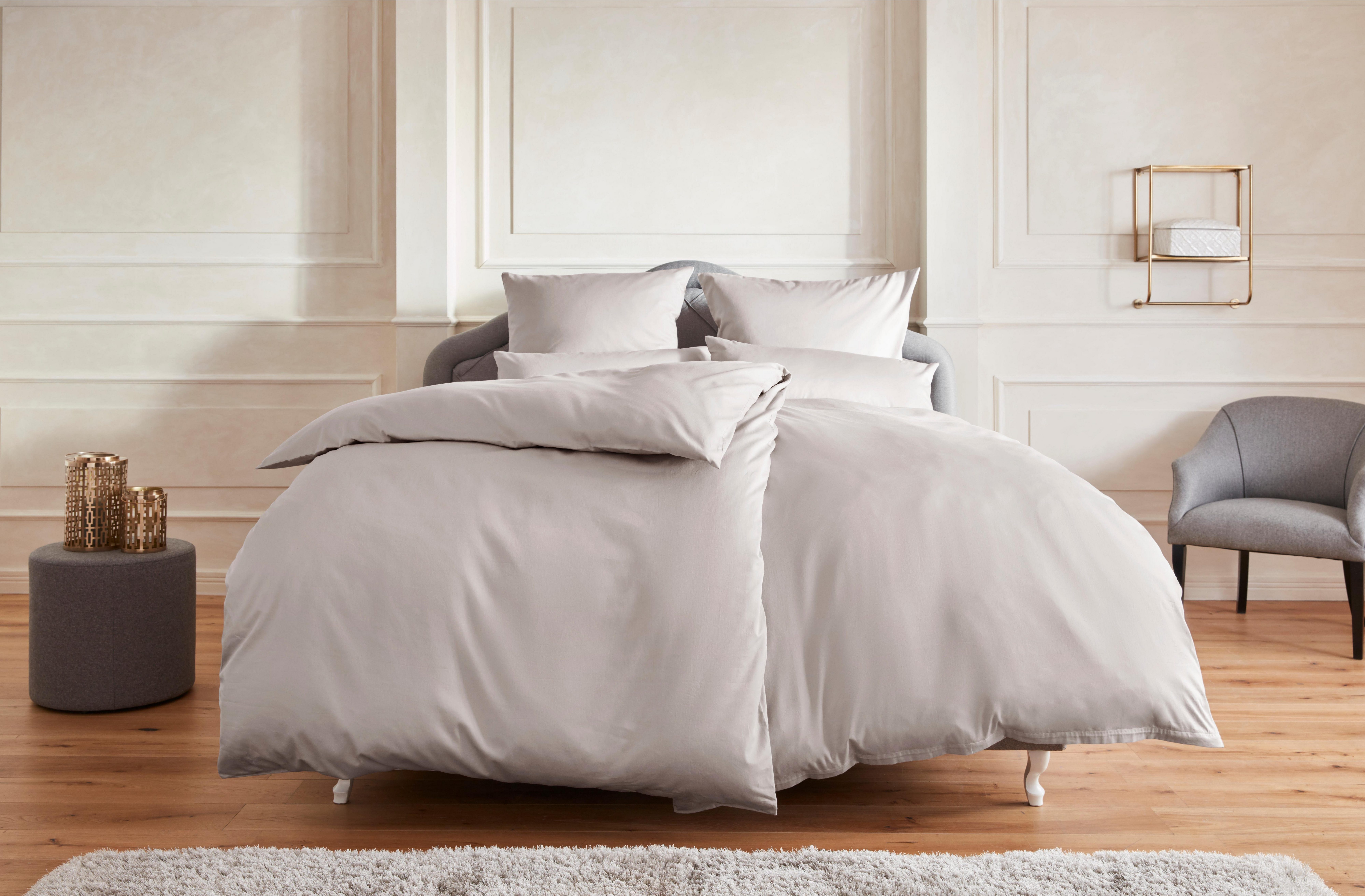 OTTO home Bettwäsche Mila in verschiedenen Premium Qualitäten, Biber (180g/m), 2 teilig, zeitlos elegante Uni Bettwäsche ab Gr. 135x200 cm