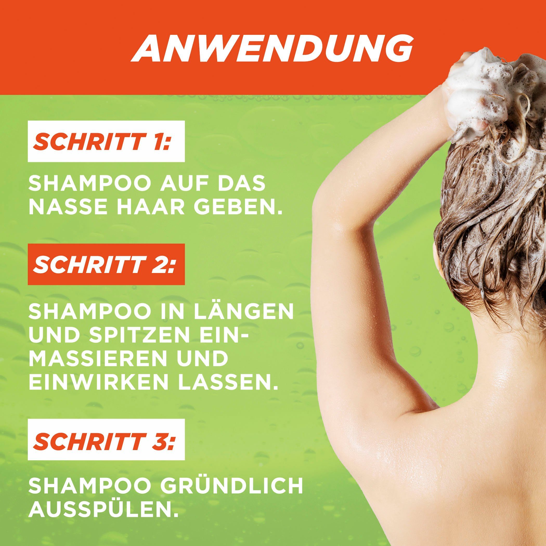 GARNIER Haarshampoo Garnier Fructis Vitamine & Kraft Shampoo, Set, 6-tlg., Geeignet für dünnes Haar