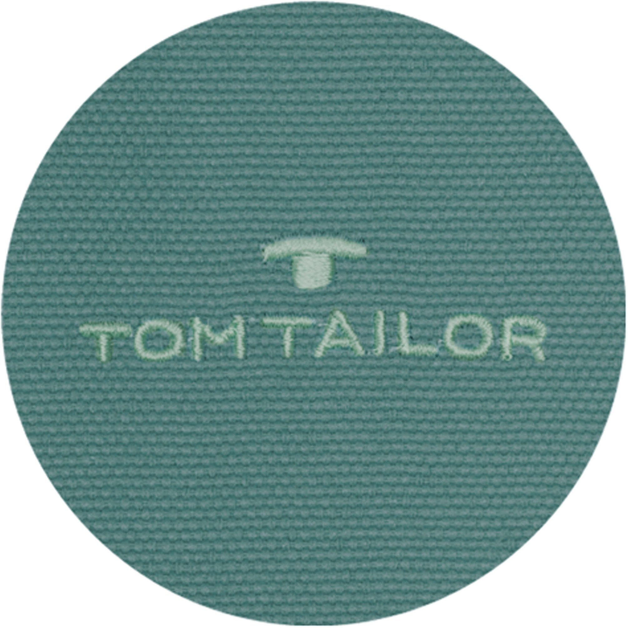 TOM Ösen (1 TAILOR Markenlogo blickdicht, Signature, Dove Vorhang St), grün/dunkelgrün/tannengrün Jacquard, mit aufgesticktem HOME,