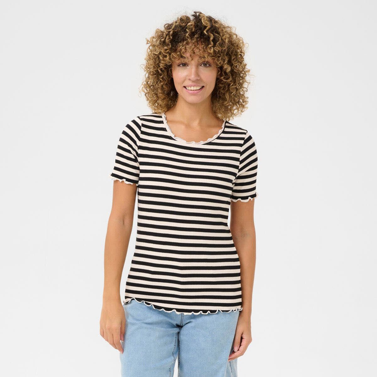 Cream T-Shirt CRRibba stripe T-Shirt