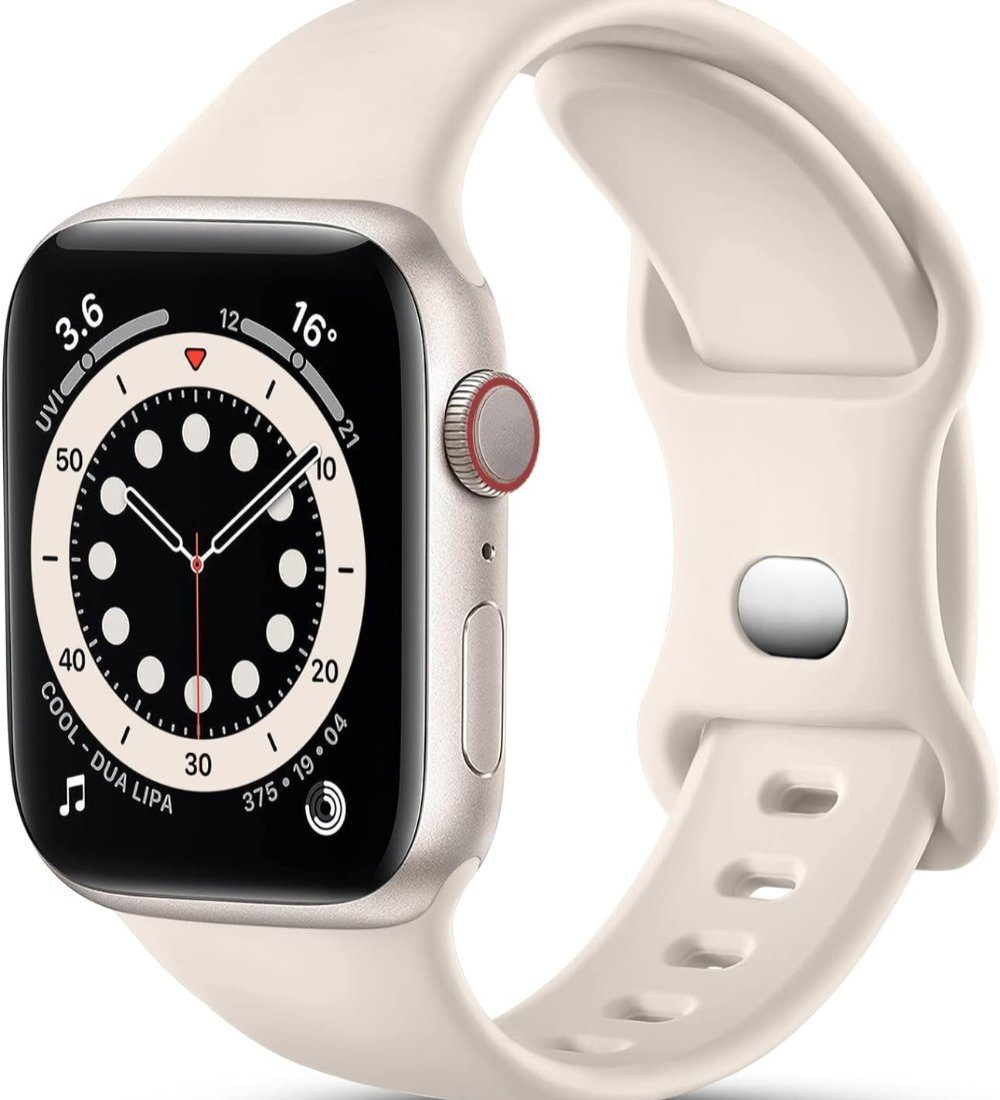 KLLGIA Smartwatch-Armband Kompatibel Watch Silikonarmband Serie Apple Apple Watch 38mm, 40mm 41mm Armband 9/8/7/6/SE/5/4/3/2/1 Ersatz Austausch Polarstern mit