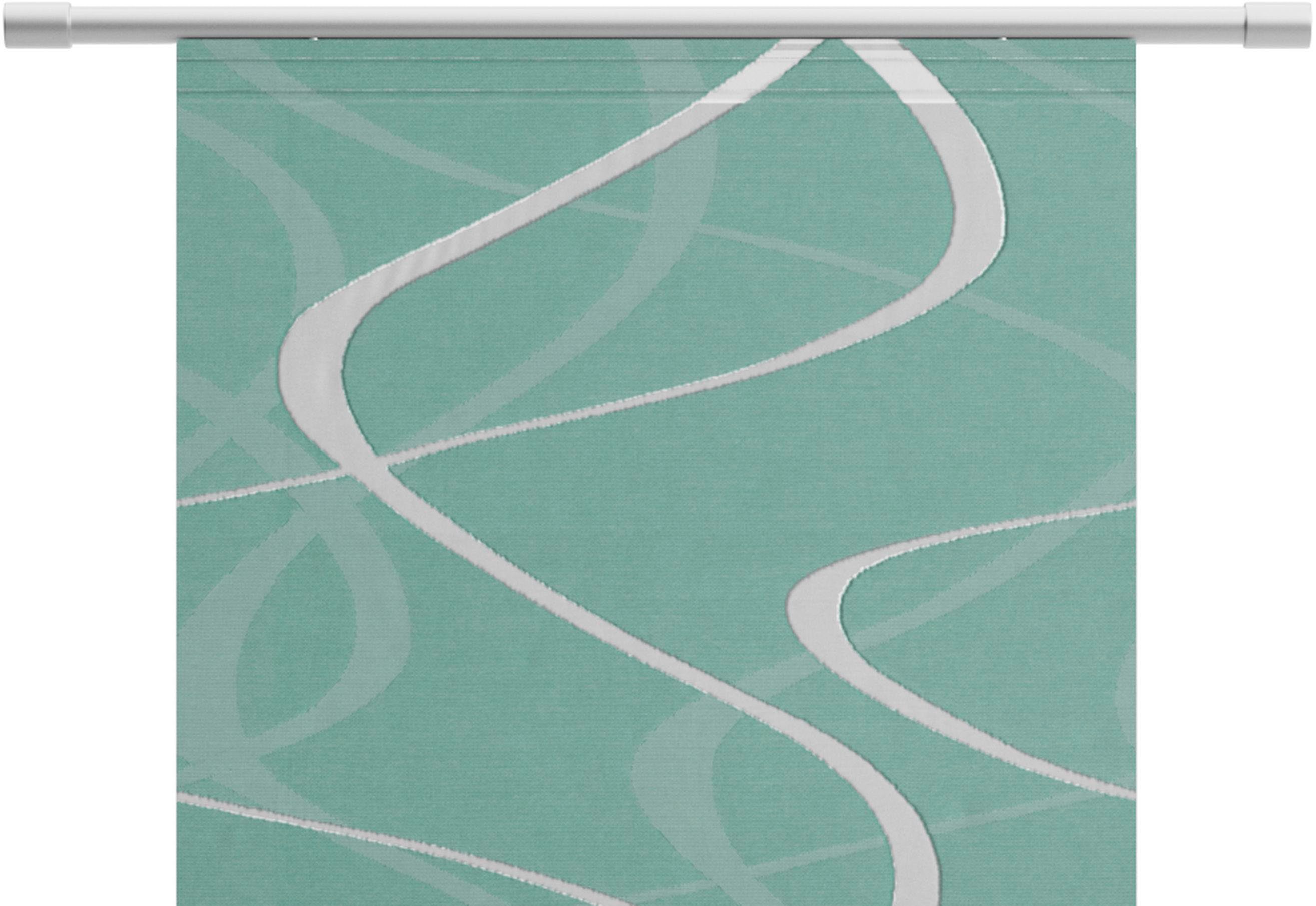 Neutex for you! Schiebegardine Pelotas (1 St), Klettband, halbtransparent, Scherli, inkl. Befestigungszubehör, Scherli Qualität, Halbtransparent, modern