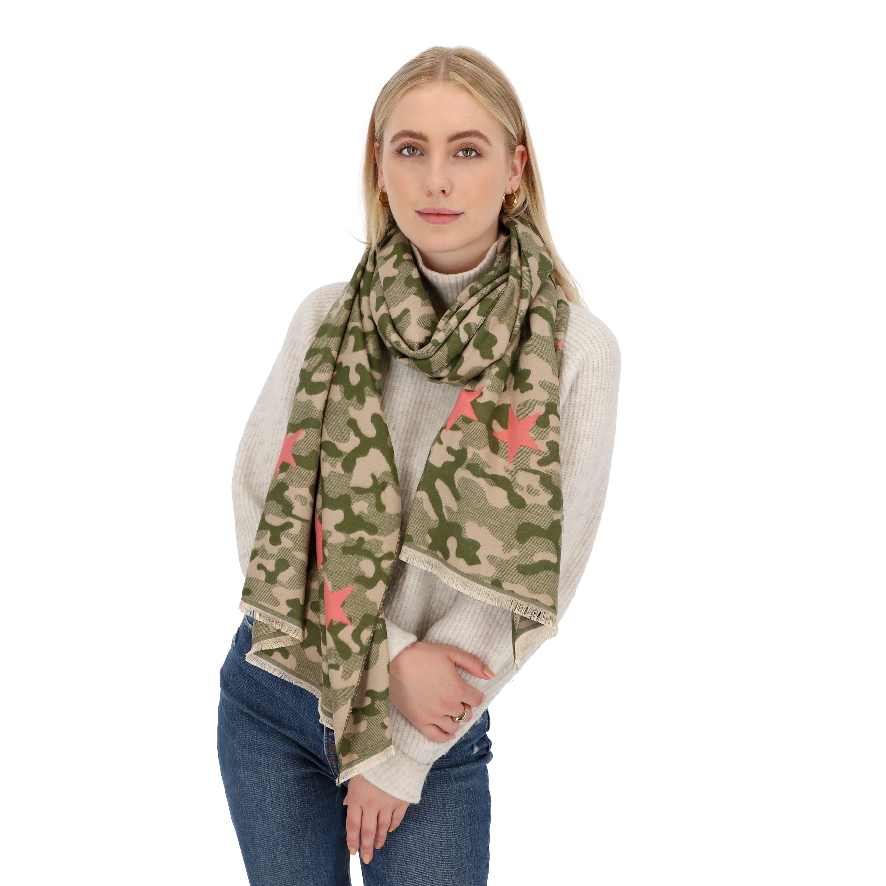 halsüberkopf Accessoires Modeschal Camouflage, weicher Jacquard-Schal