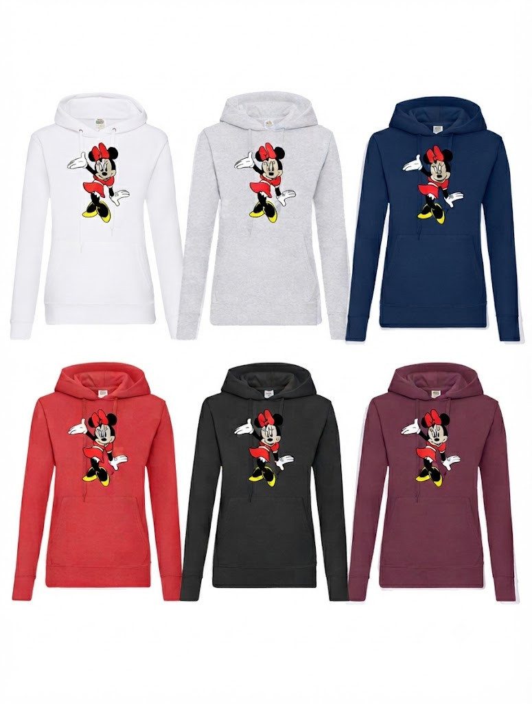 Blondie & Brownie Hoodie Damen Hoodie Tanzende Minnie Maus Retro Cartoon Print Freizeitlook (Einzelstück, Einzelartikel) Mausballett Vintage Streetwear Edition