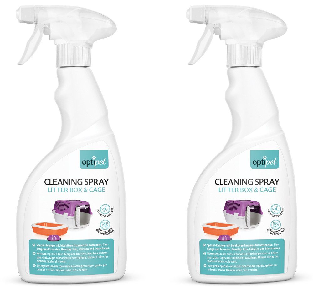 OptiPet Toiletten-Spray OPTIPET KATZENKLO REINIGER (2-St), Geruchsentferner für Katzentoiletten