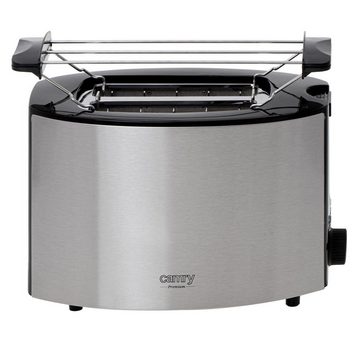 Camry Toaster CR 3215, 2 kurze Schlitze, 1000,00 W, mit Brötchenaufsatz, Auftaufunktion und Abschaltautomatik, silber