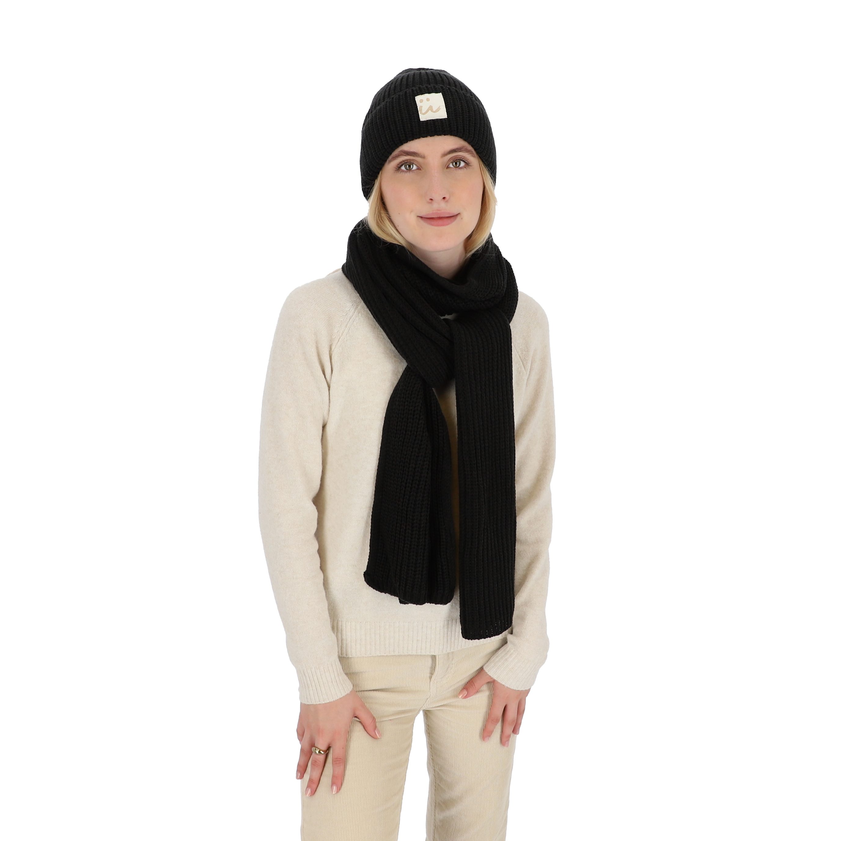 Modeschal Strickschal mit Rippe