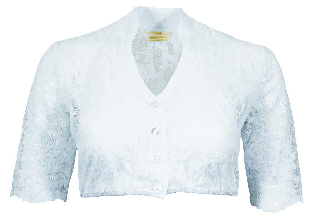Pierre Marcel Die Bluse Dirndlbluse »Damen Halbarm Spitzen Bluse "Ylvie"  mit Stehkragen 7339 - Weiß« online kaufen | OTTO