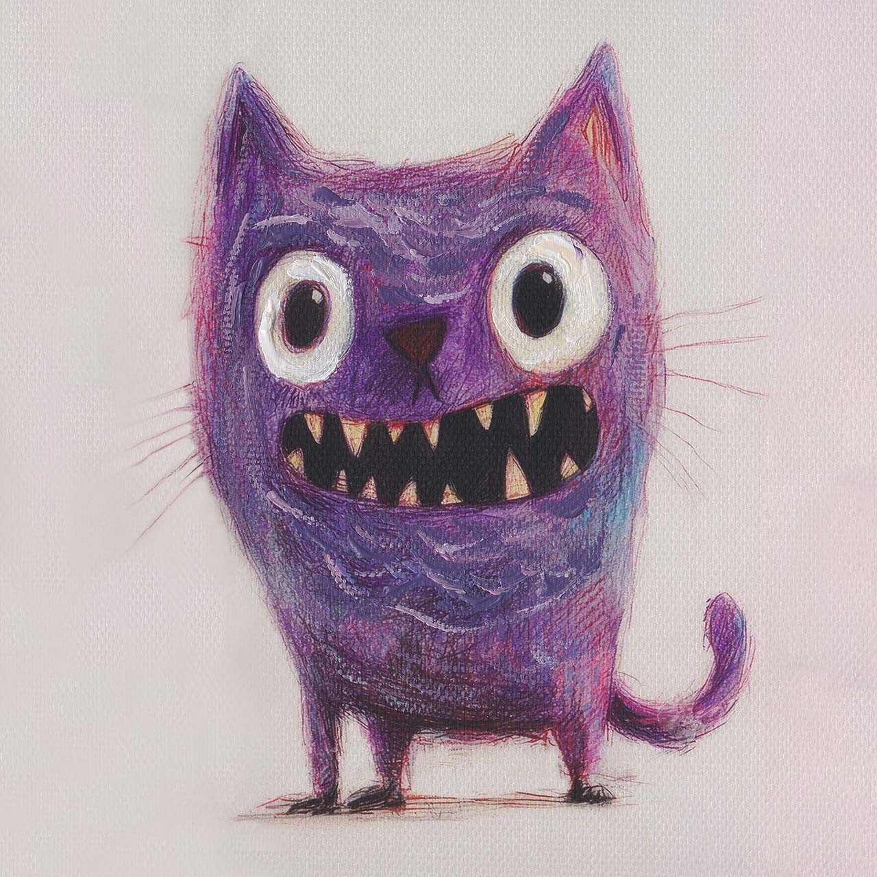 ArtUniverse Gemälde Monster 40x40 cm, Monster