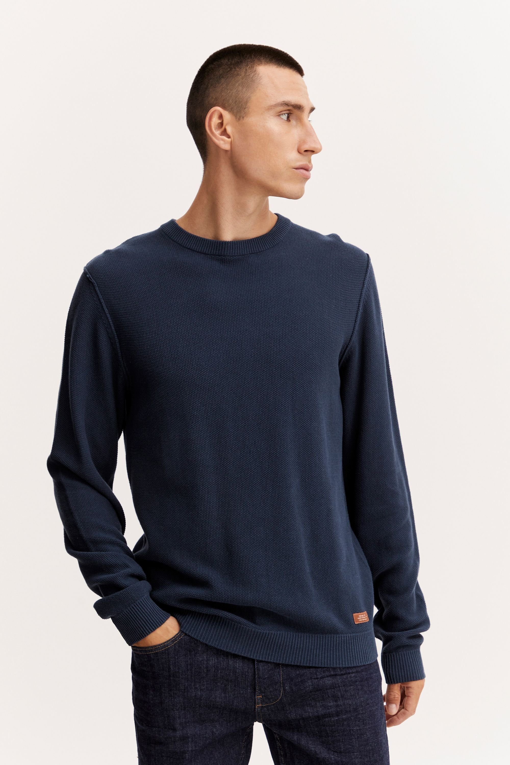 Blend Strickpullover BHPullover Stilvoller Feinstrick-Pullover mit Rundhalsausschnitt