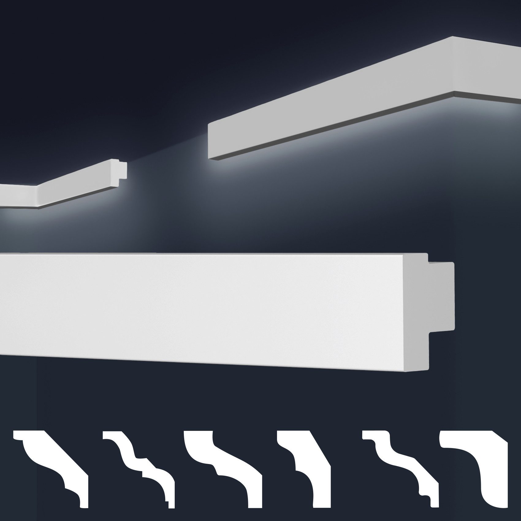 marbet design Stuckleiste E-44, 2 Meter / 1 Leiste, XPS Styropor weiß - LED günstig online kaufen