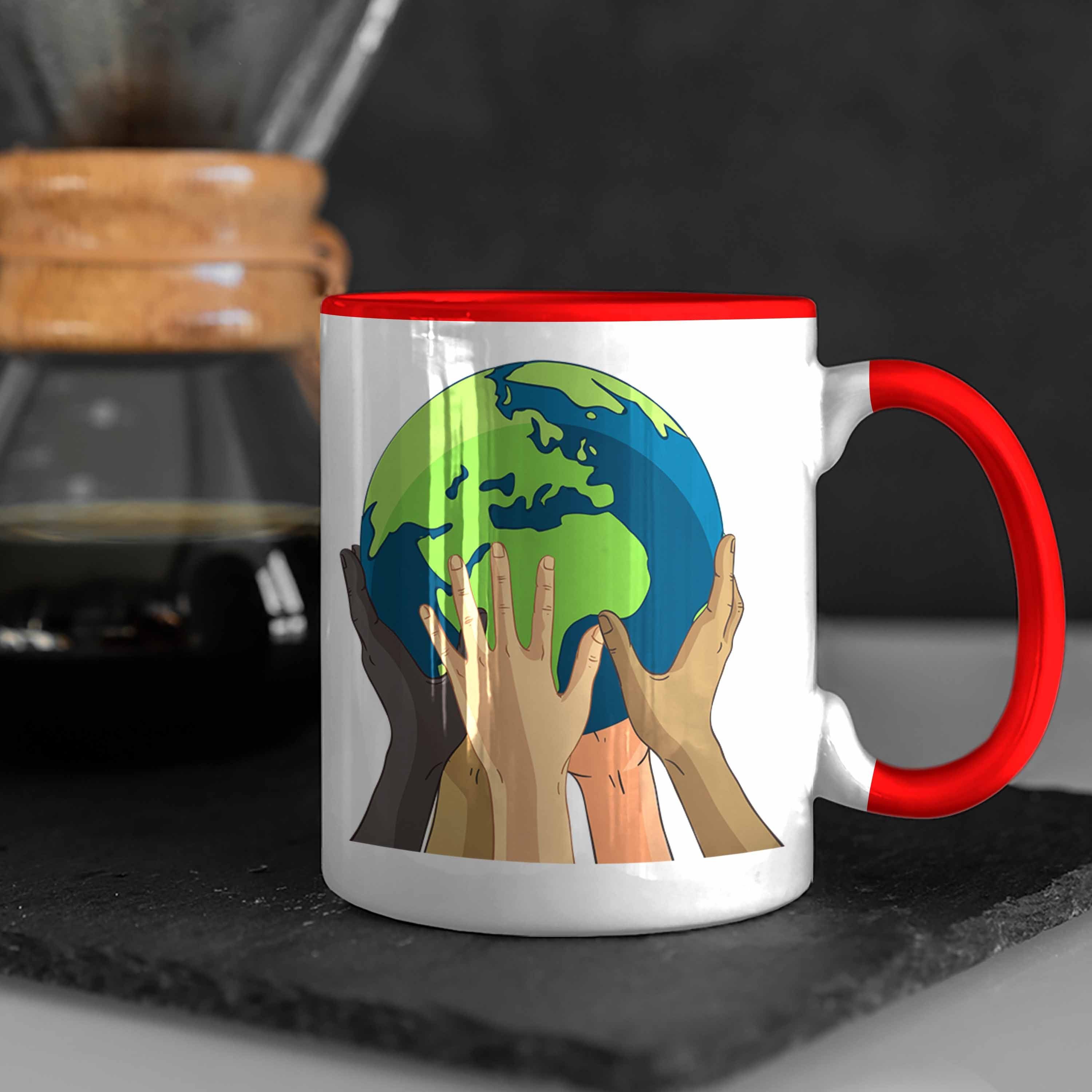 Welt Trendation Umwelt Tasse Retten Rot Geschenk Generation Aktivisten Tasse