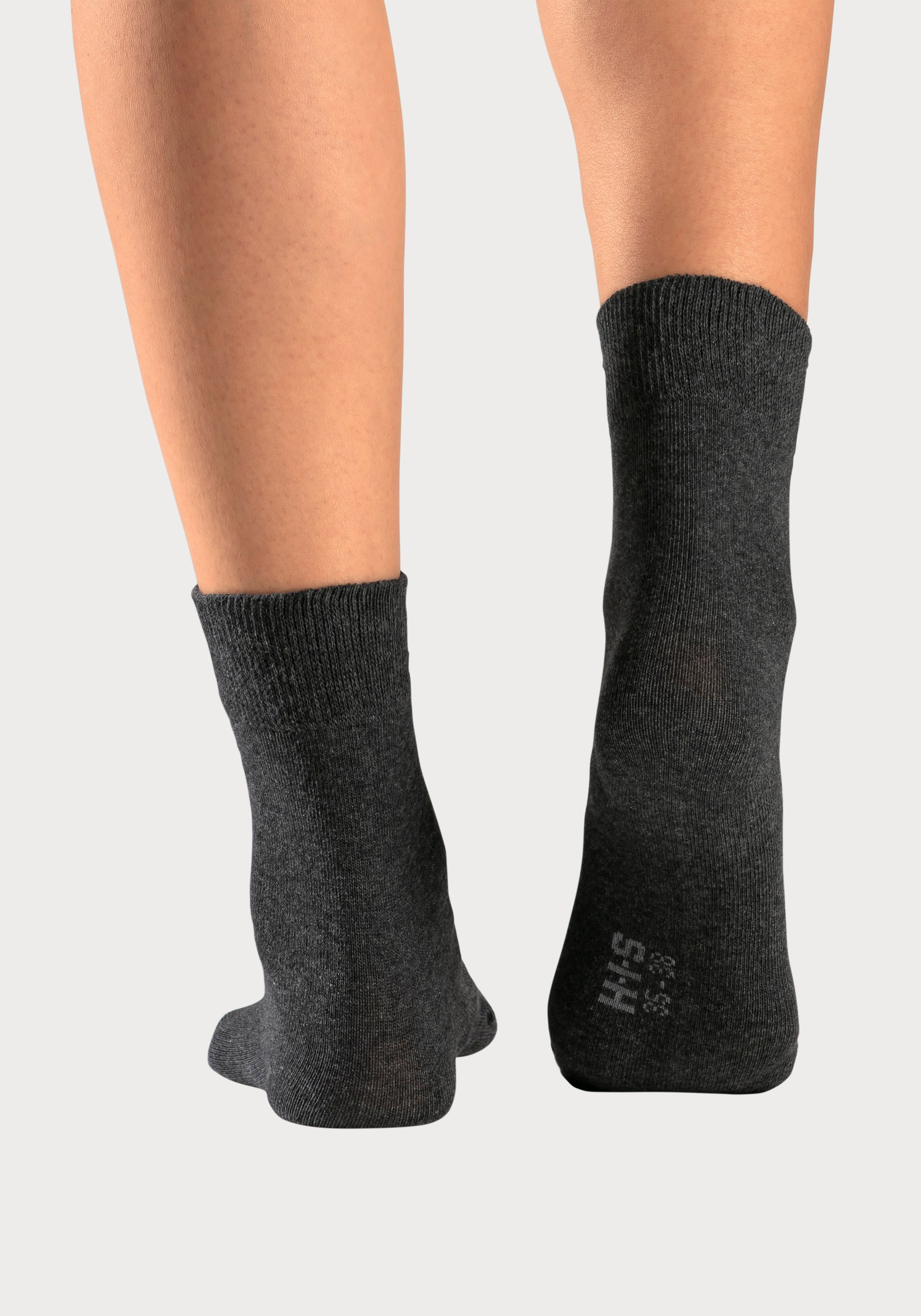 H.I.S Basicsocken Damen Herren Uni Socken, Alltagssocken (Packung, 5-Paar, Crew Socken Gr. 35-38 bis 43-46) mit besonders weichem Bündchen – Bild 5 von 5