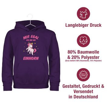 Shirtracer Hoodie Mir egal ich bin ein Einhorn Statement Sprüche Kinder