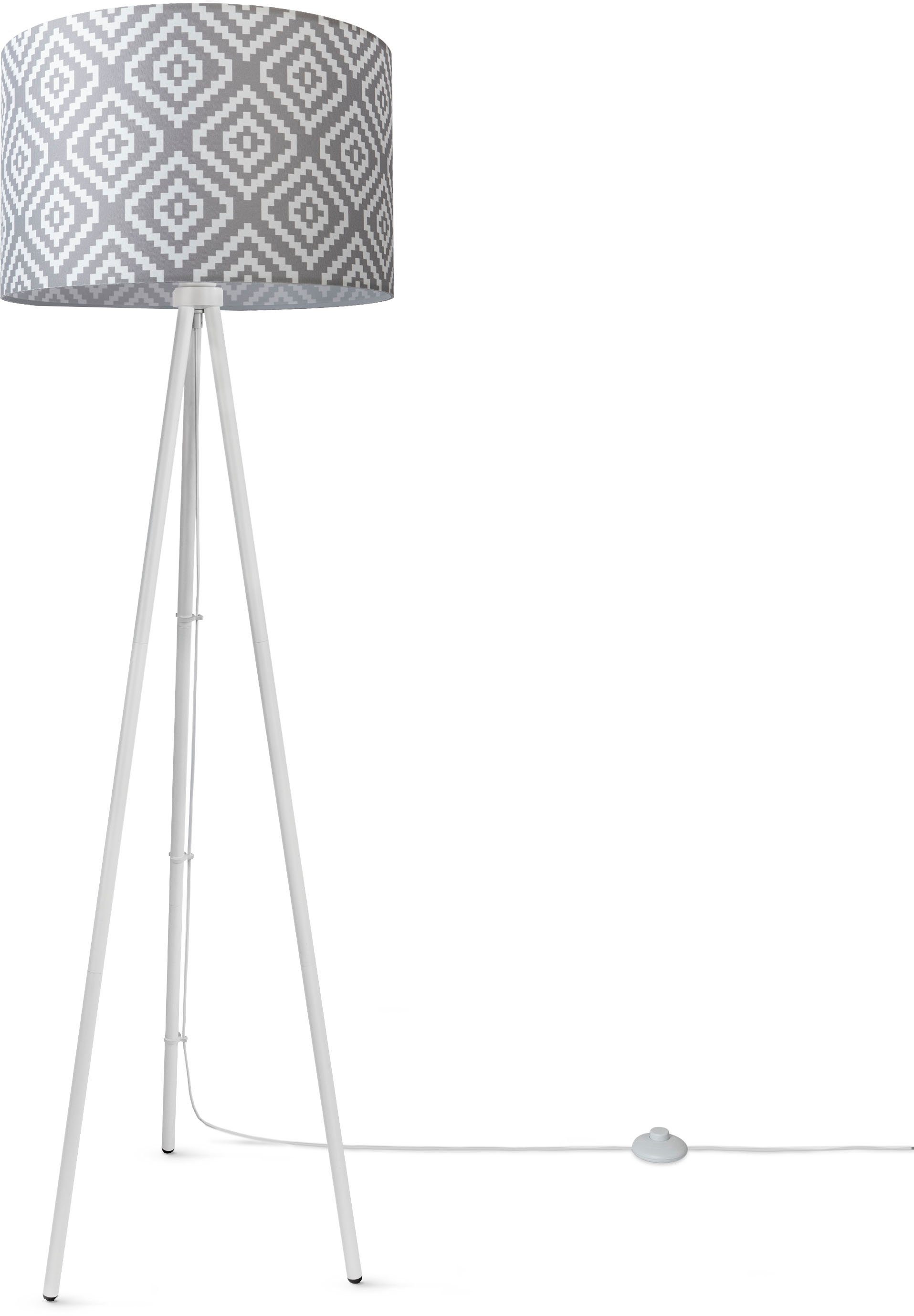 Paco Home Stehlampe Trina Vintage Wohnzimmer ohne Textil Design Stofflampenschirm Dreibein Modern Leuchtmittel, Stella
