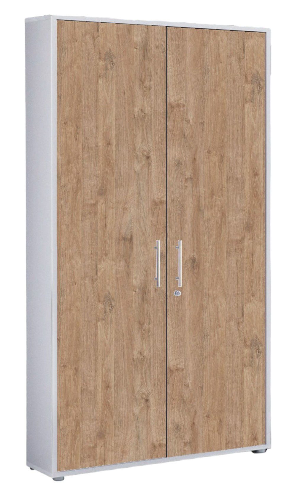 moebel-dich-auf Aktenschrank TABOR hoch (Büroschrank Ordnerschrank Mehrzweckschrank, Metallgriffe, 5 Fächer, abschließbar) Made in Germany