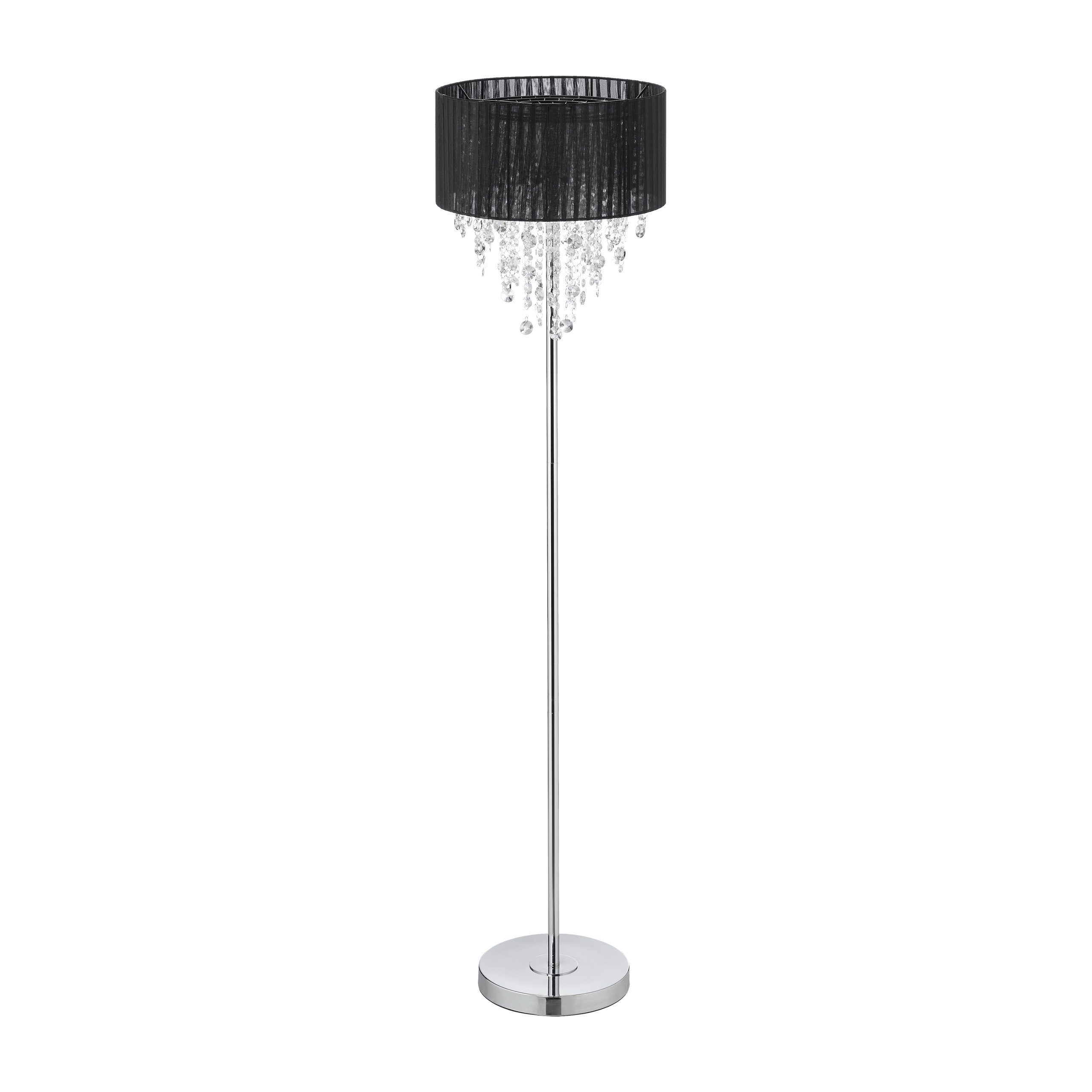 relaxdays Stehlampe mit Kristallen in Schwarz günstig online kaufen