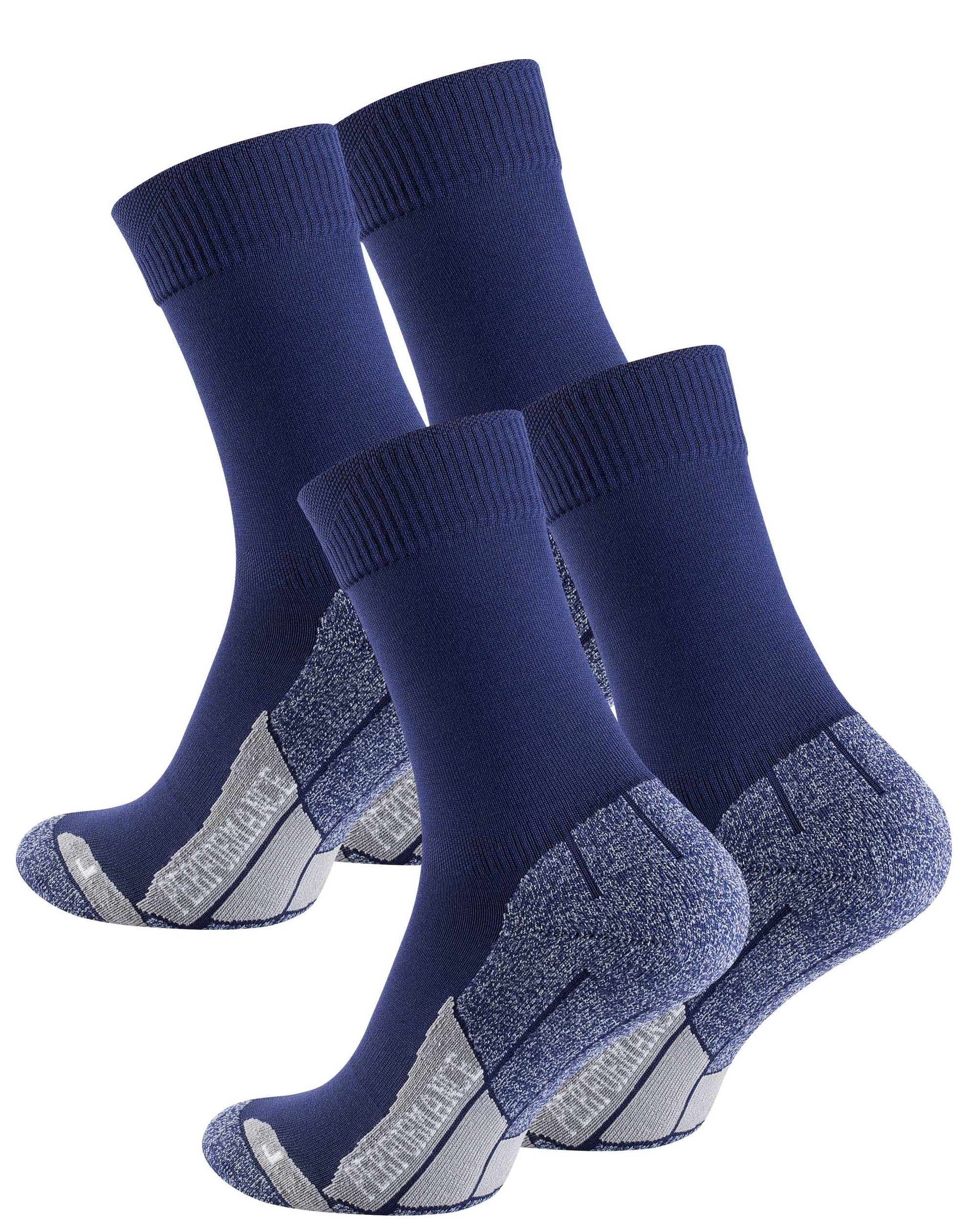Stark Soul® Socken Spezialpolsterung Marine-Blau Funktionssocken Multifunktionssocken - (2-Paar) mit "PERFORMANCE"
