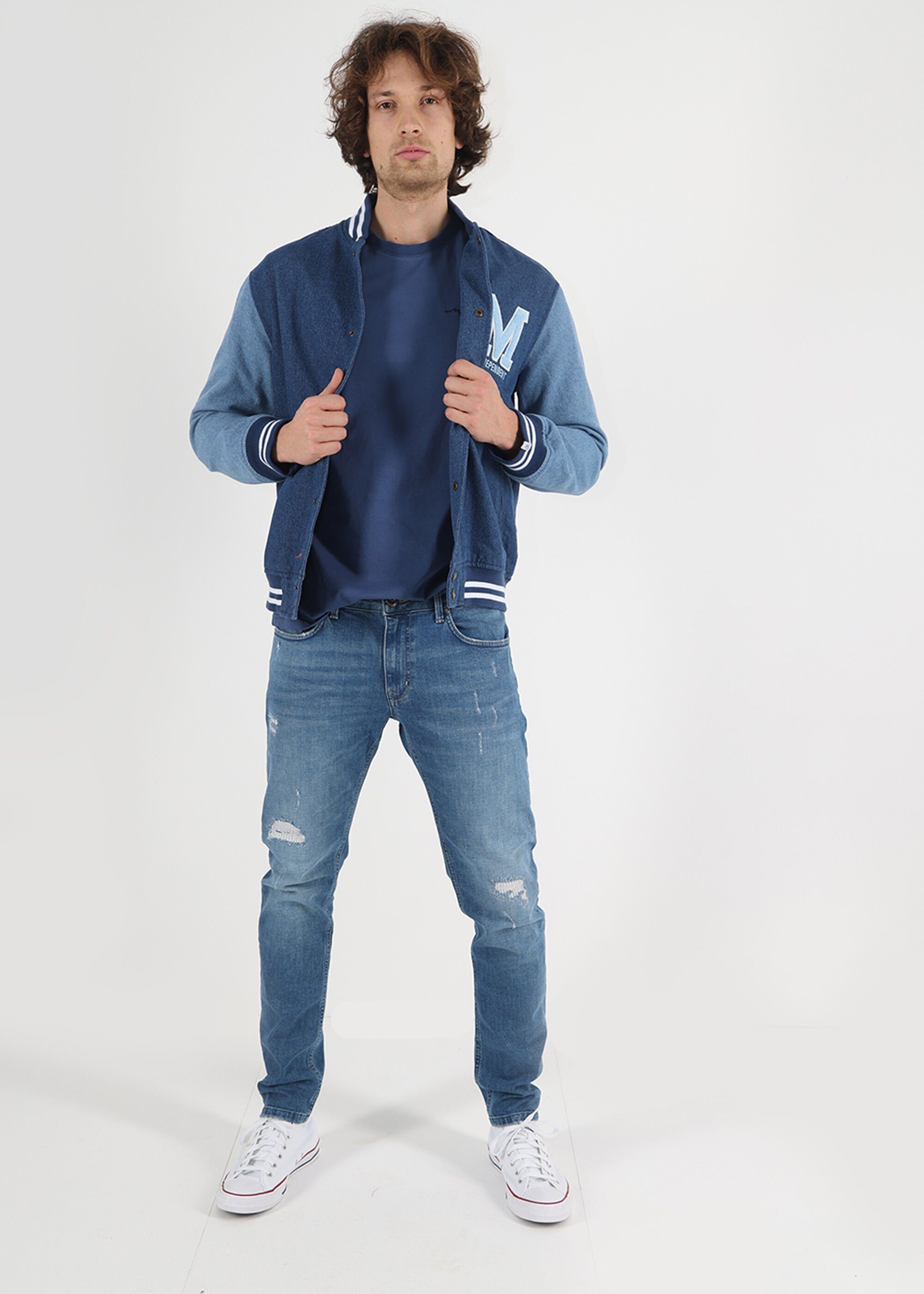 Miracle of Denim 5-Pocket-Jeans Marcel im Used Look State Blue | Slim-Fit Jeans