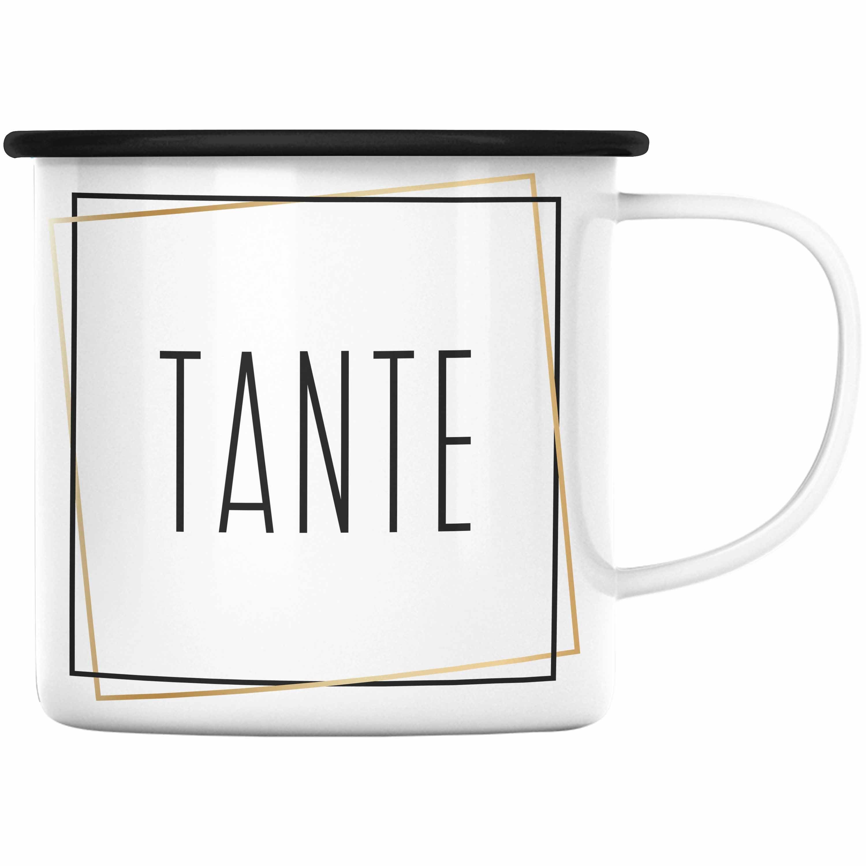 Tante Trendation - Du Wirst Emaille Thermotasse Trendation Tante Beste Schwarz Tasse Geschenkidee Tante Geschenk