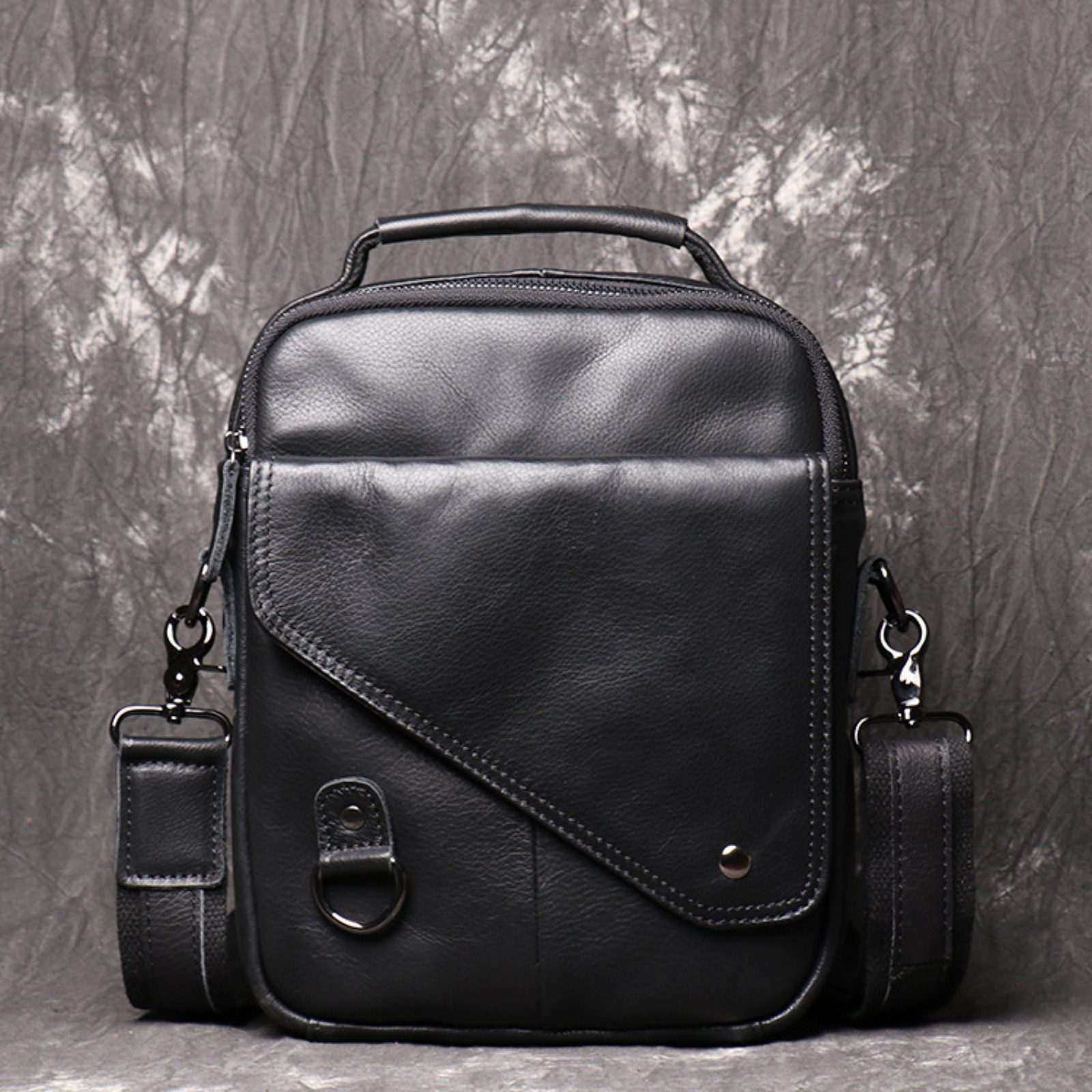 Schultertasche Herren Leder Schultertasche Crossbody Messenger Bag Vintage Casual