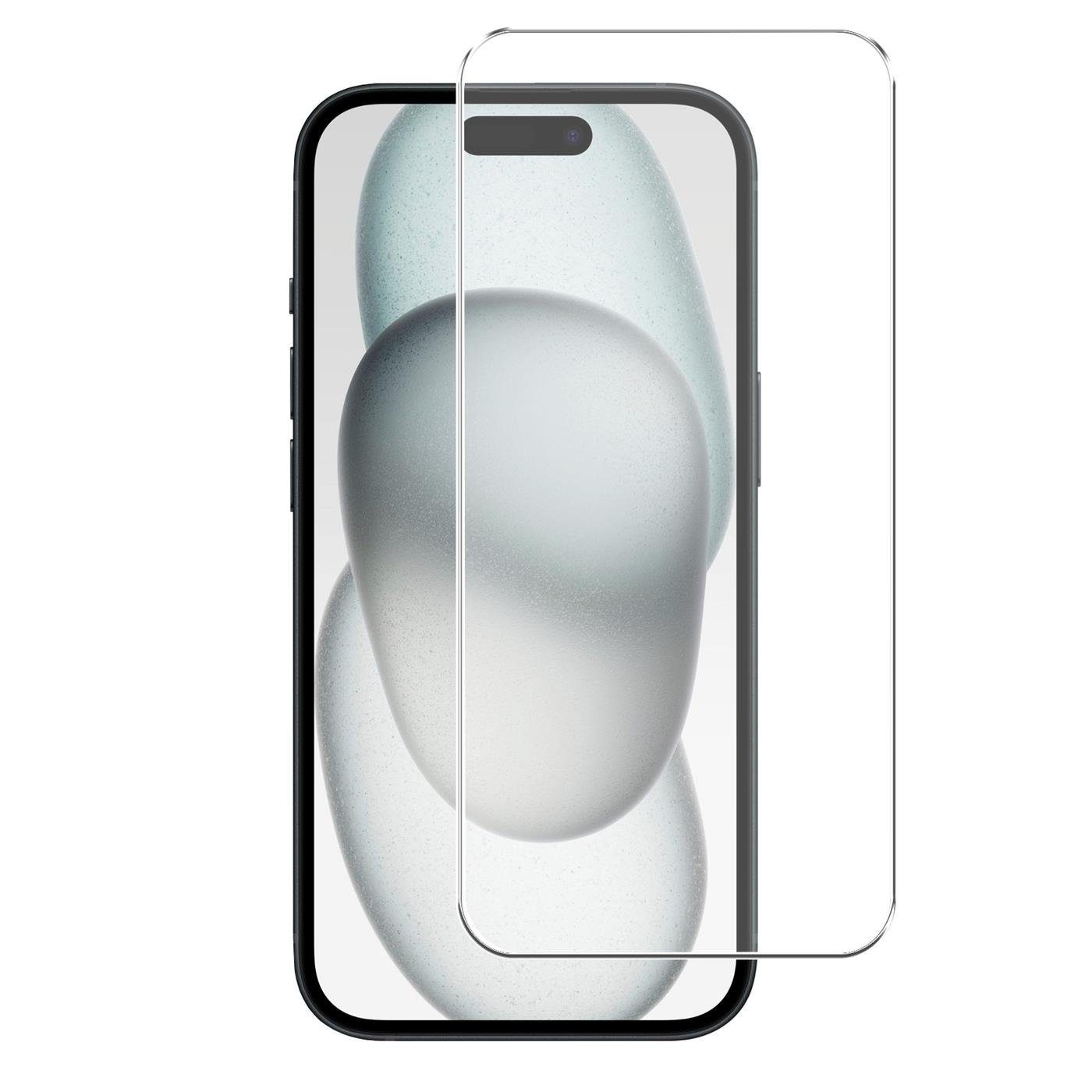 CoolGadget Schutzfolie Panzerfolie für Apple iPhone 15, (9H Härtegrad, 2x Schutzglas, 1xReinigungset), Displayfolie Panzer Schutzfolie 2 Stück für iPhone 15 Glas Folie