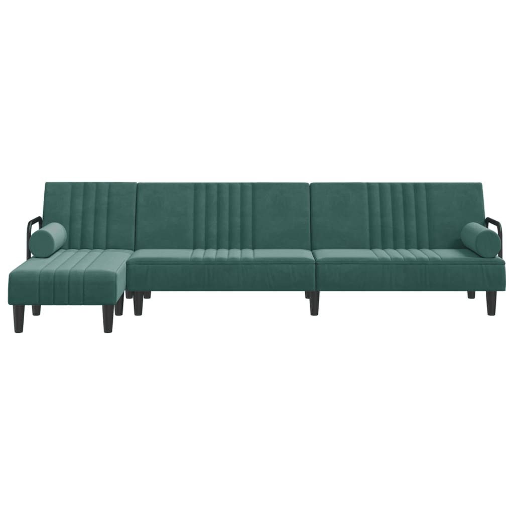 vidaXL Sofa Schlafsofa in L-Form Dunkelgrün günstig online kaufen
