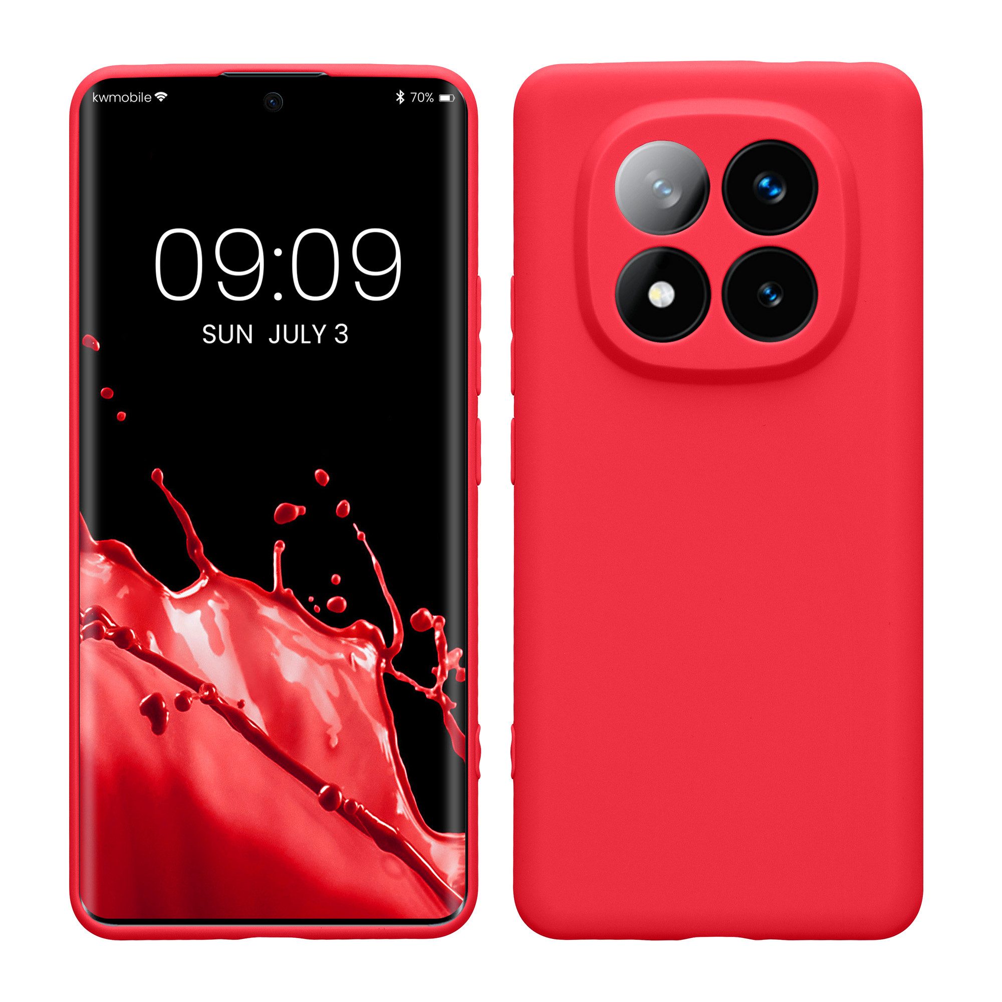 kwmobile Handyhülle Hülle für Xiaomi Redmi Note 14 Pro+ 5G / Redmi Note 14 Pro Plus 5G, Backcover Silikon - Soft Handyhülle - Handy Case in Neon Pink