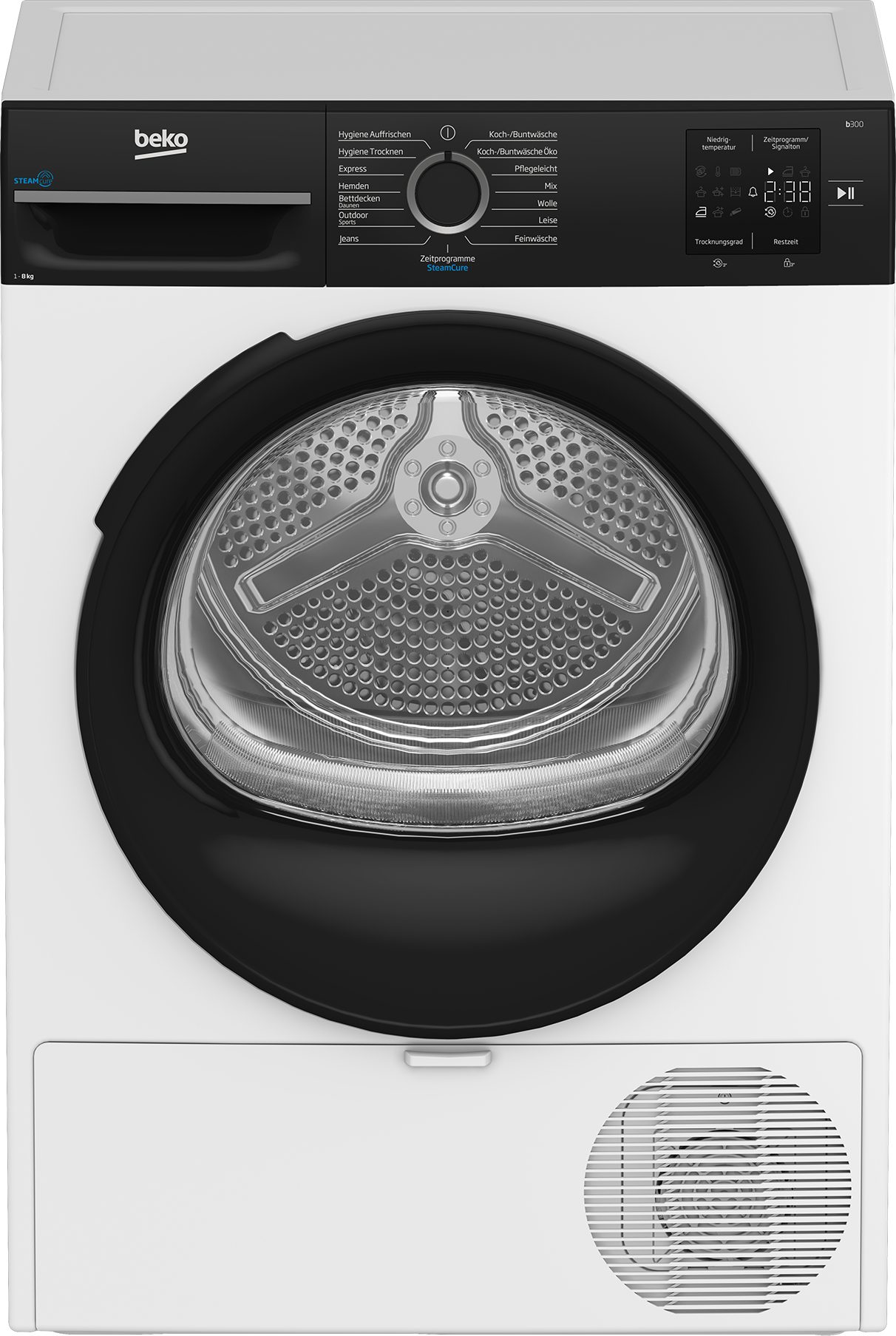 BEKO Wärmepumpentrockner BM3T38240W, AquaWave Schontrommel & 8 kg – sanft trocknen für die ganze Familie – Bild 3 von 5