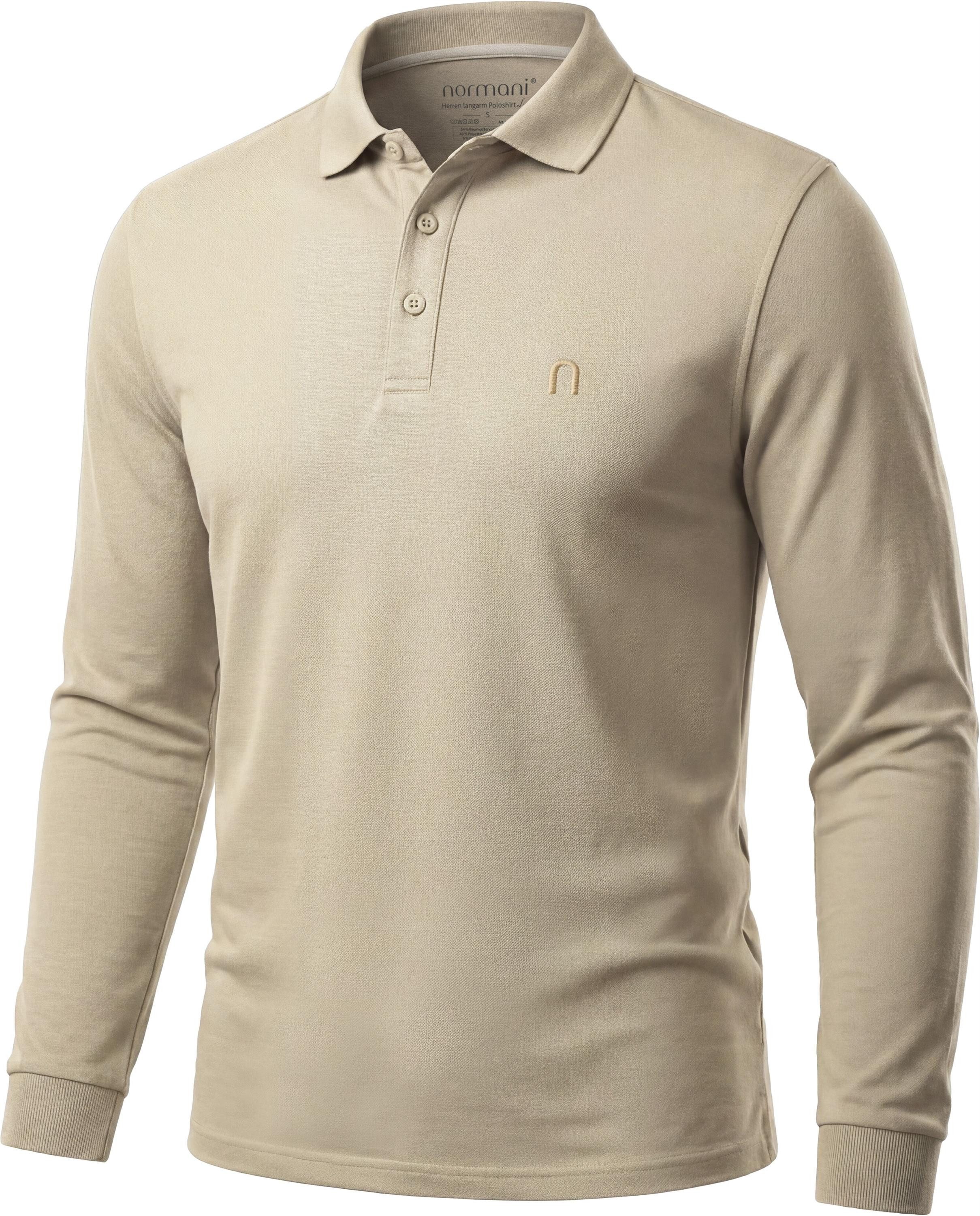 normani Langarmshirt Herren Langarm Poloshirt Lyroe Basic Polo Longsleeve Shirt für Männer
