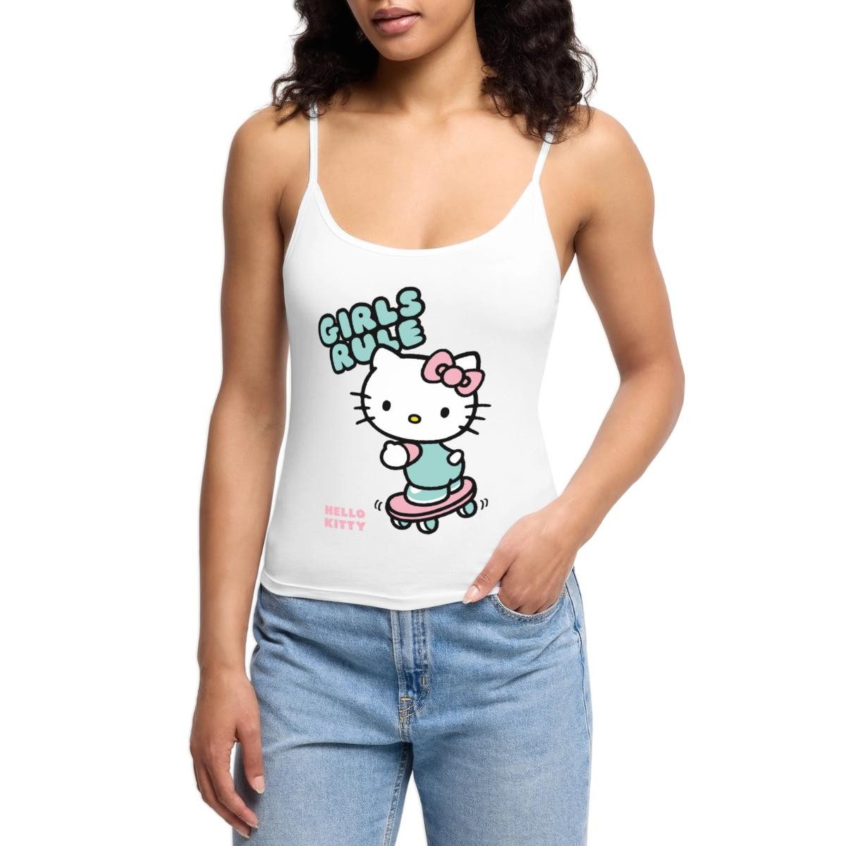Spaghettitop Hello Kitty Auf Skateboard Girls Rule Frauen Premium Organic Top mit S