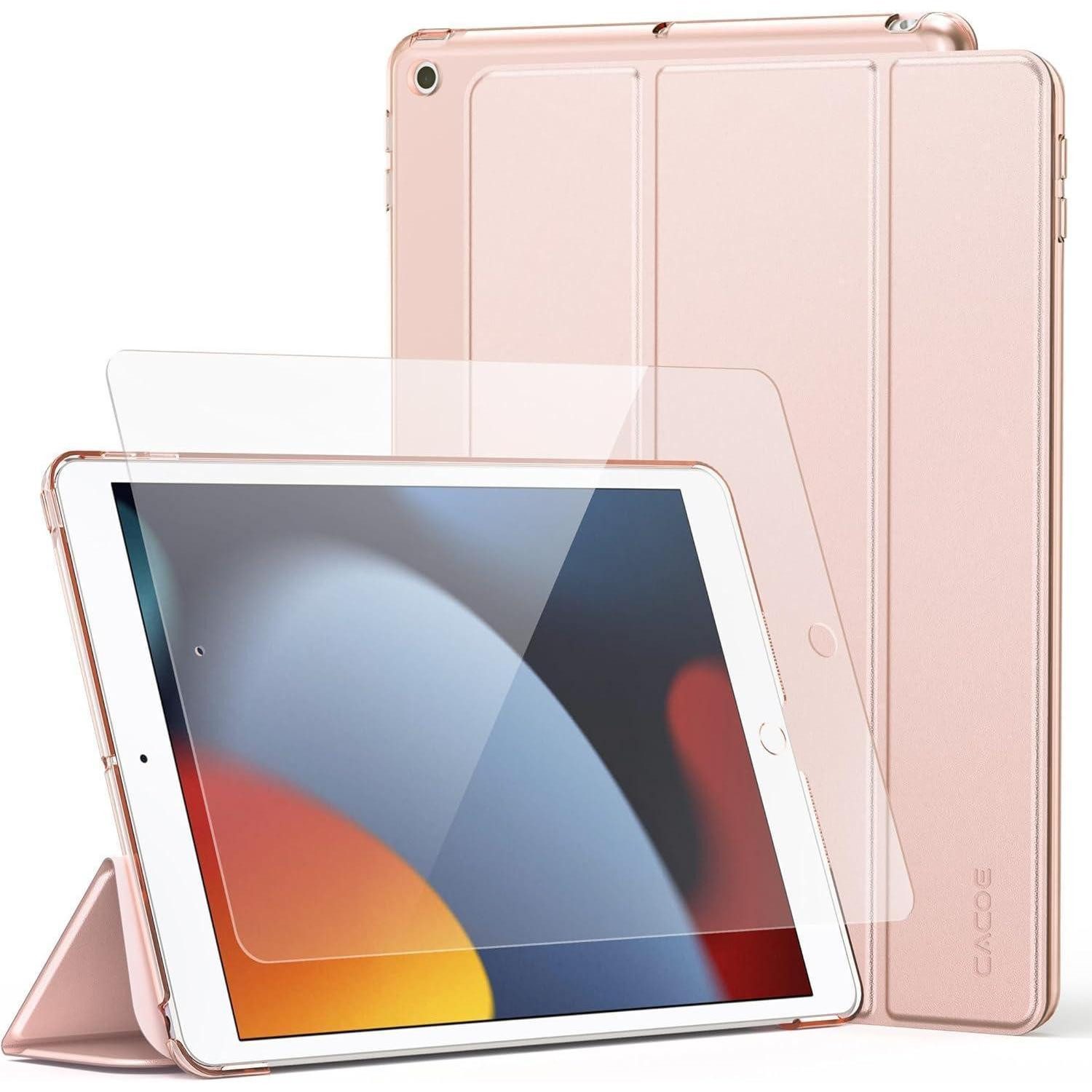 LuxusKollektion Tablet-Hülle Hülle Tablet 10.2 7 8 9 Schutzfolie Standfunktion Roségold in