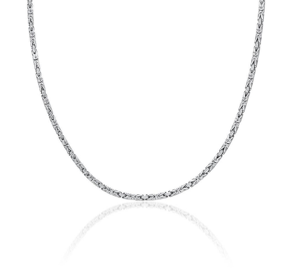 JEWLIX Königskette Rhodinierte Silberkette für Damen und Herren 2,0 mm KK0020-RH