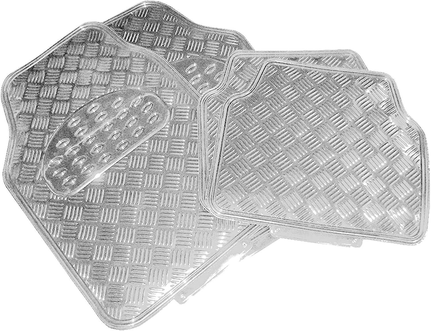 Woltu Fußmatte, Universal Auto Fußmatten 4-teilig Alu Chrom Optik günstig online kaufen