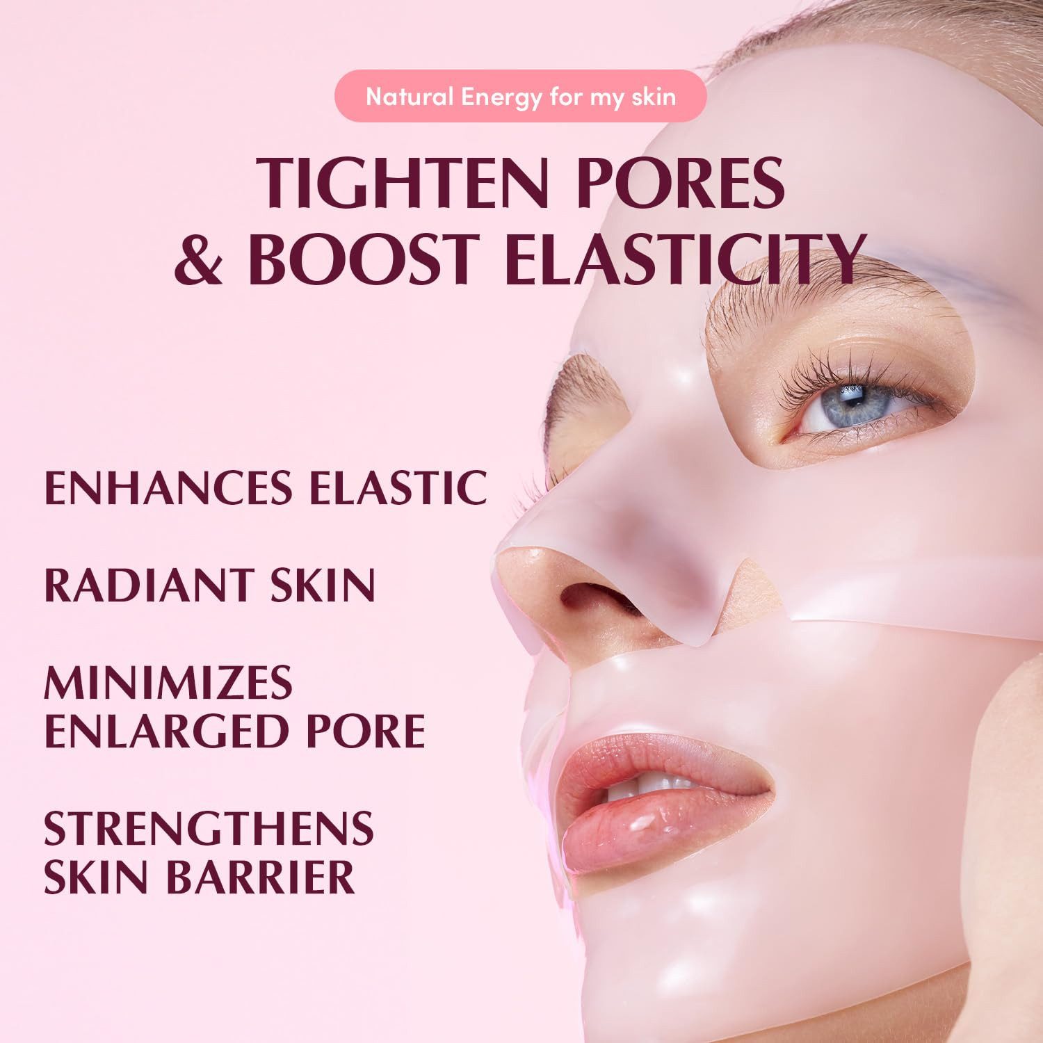 Eqqualberry Gesichtsmaske Collagen Pore Tight Up Hydrogel Mask – 4er-Set Gesichtsmasken à 30g - Mit Niacinamid, Kollagen, Hyaluronsäure & Peptiden –, Porenverfeinernd, feuchtigkeitsspendend, glättend – K-Beauty