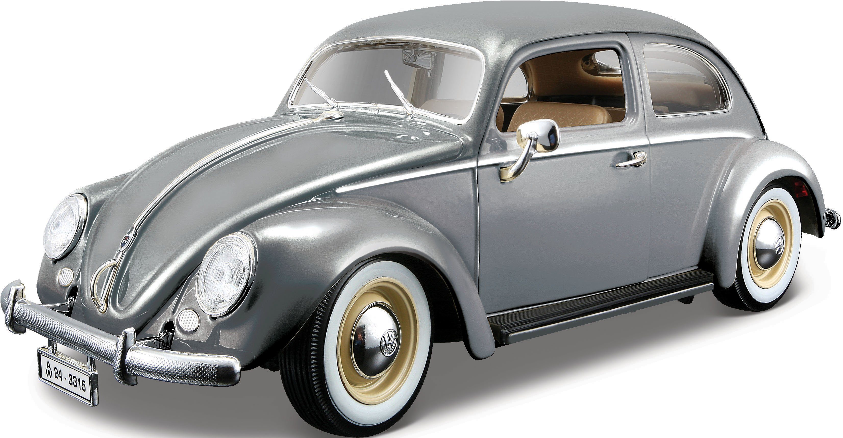Image of Bburago Sammlerauto »Volkswagen Käfer (1955), grau«, Maßstab 1:18
