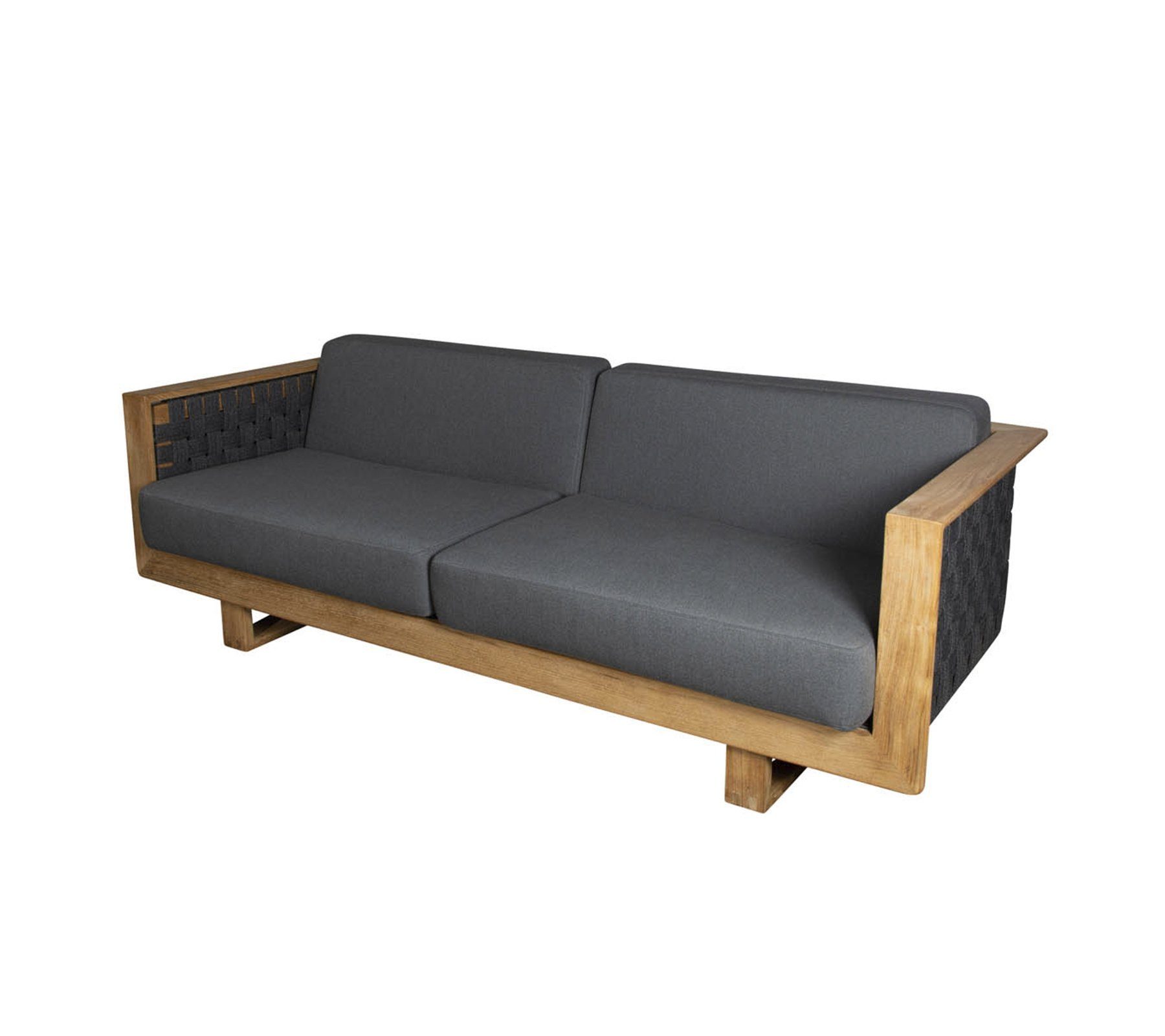 3-Sitzer CANE-LINE - Gestell Cane Line grey m/Teak Loungesofa Sofa Dark Angle