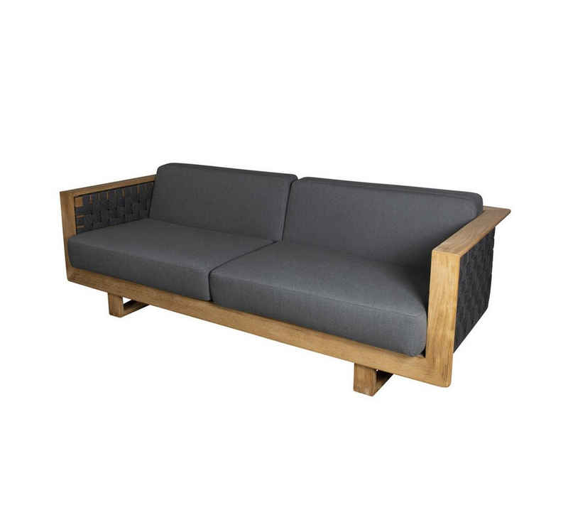 Cane - Line Loungesofa CANE-LINE Angle 3-Sitzer Sofa m/Teak Gestell Dark grey