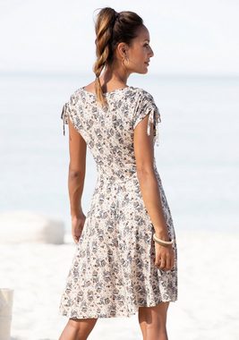 Vivance Jerseykleid mit Blümchendruck, lockeres Sommerkleid, Strandkleid