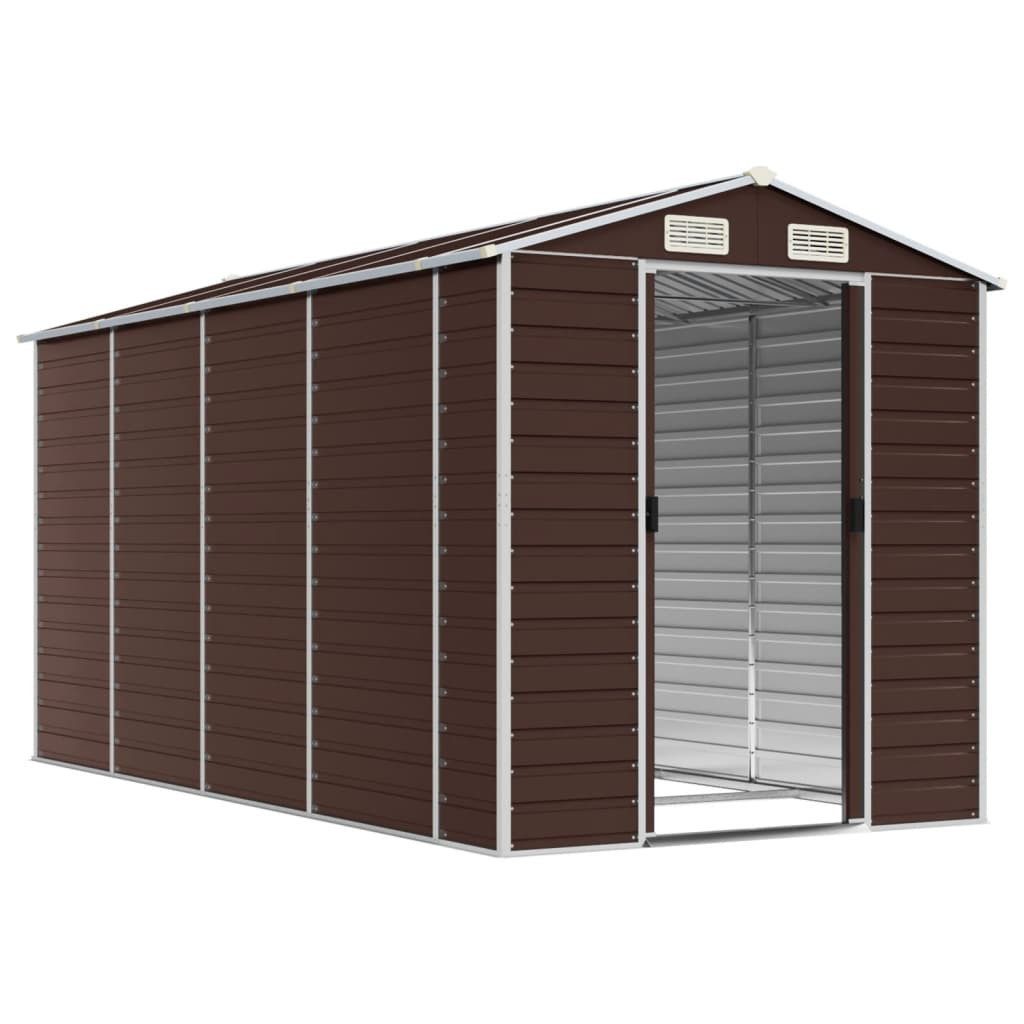 vidaXL Gartenhaus Gartenhaus Braun 191x385x198 cm Verzinkter Stahl