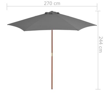 vidaXL Balkonsichtschutz Sonnenschirm mit Holz-Mast 270 cm Anthrazit