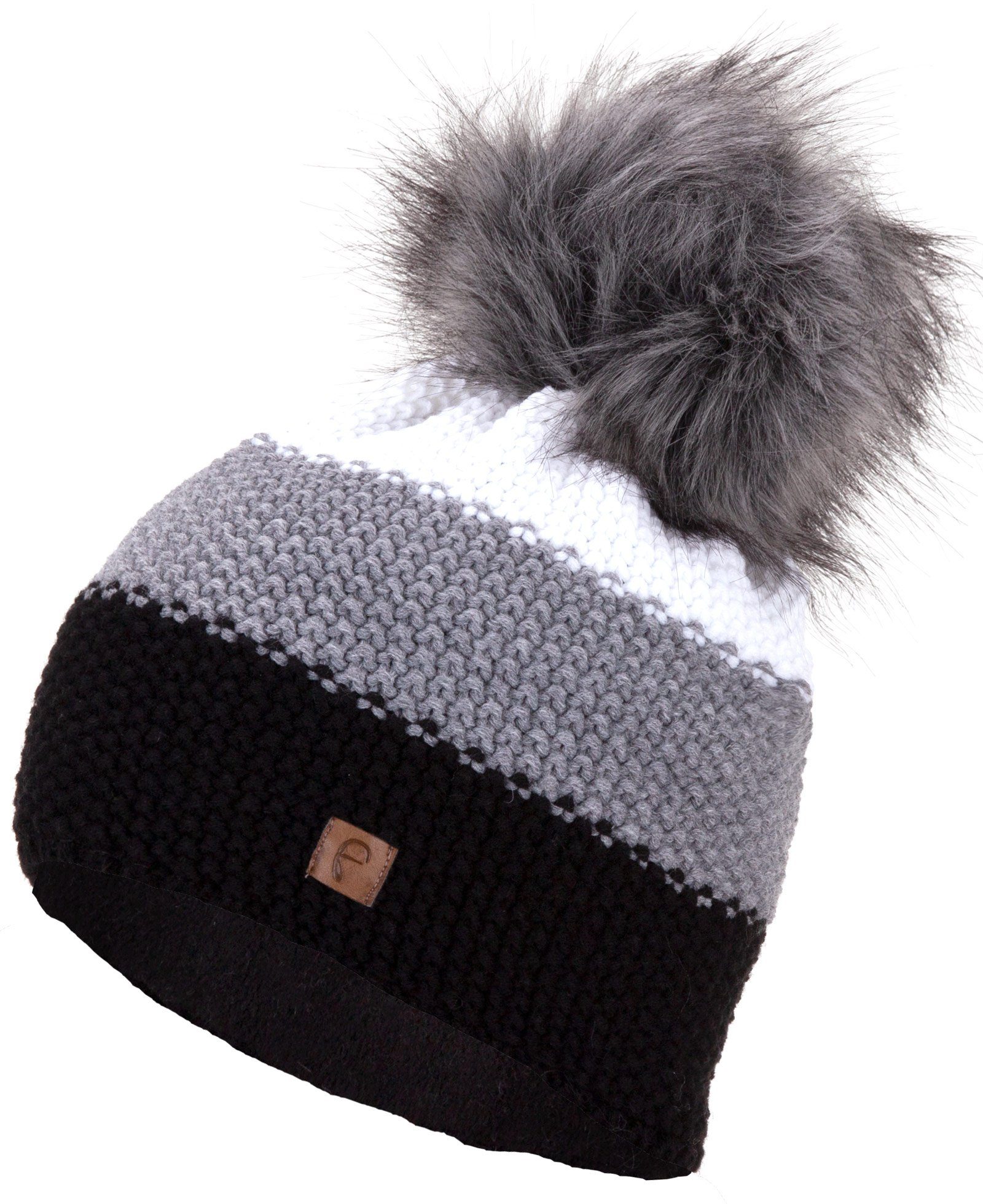 Faera Bommelmütze Wintermütze Damen Herren Mütze Beanie Haube gefüttert Bommelmütze