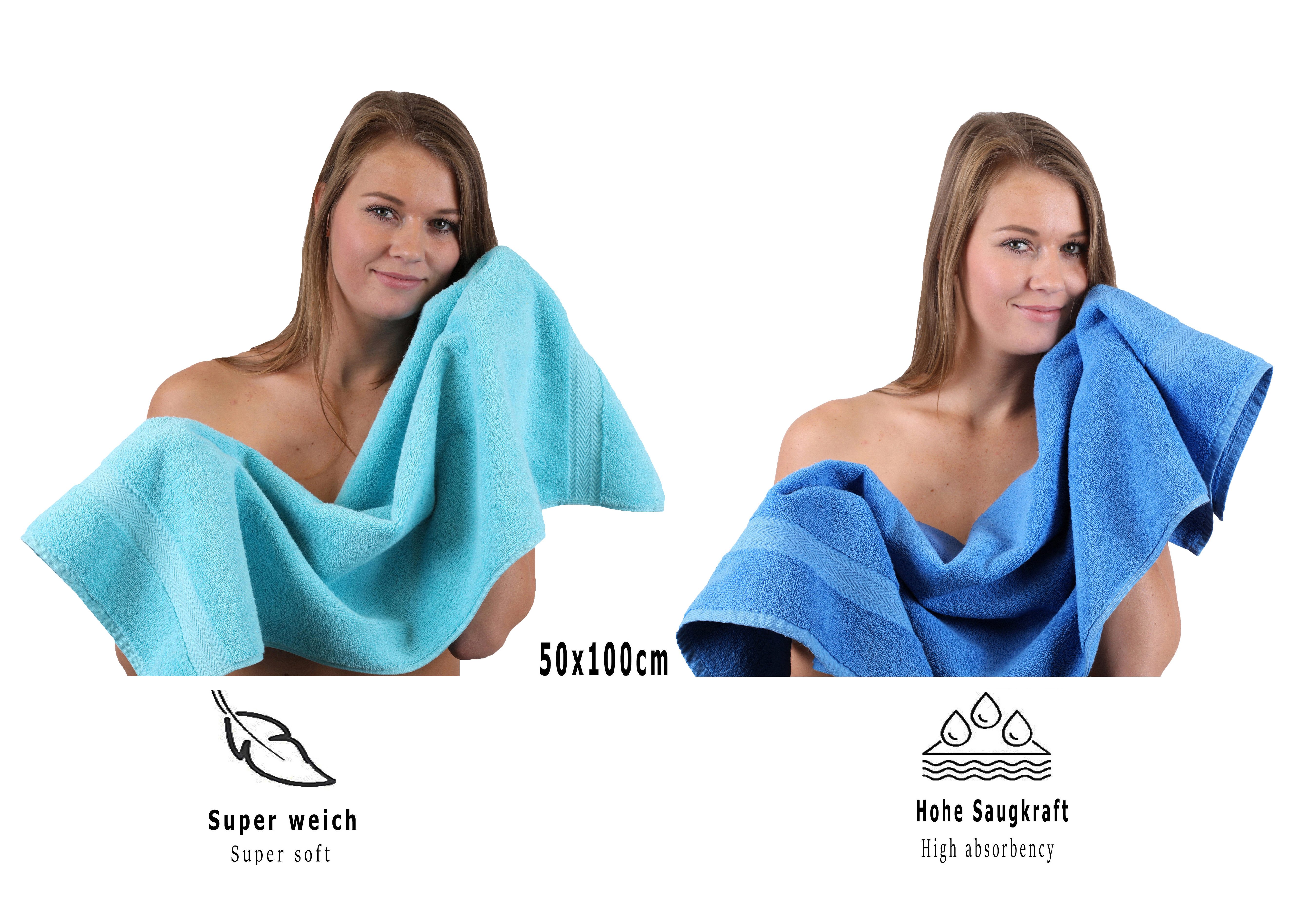 Betz Handtuch Set 10-TLG. Premium Farbe Hellblau & Türkis, Baumwolle (Set, 10-St) – Bild 5 von 5