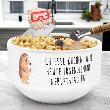 Mr. & Mrs. Panda Müslischale Igel Kuchenstück - Weiß - Geschenk, Keramik Schüssel, Müslischale, Sn, Keramik, (1-tlg), Liebevolles Design