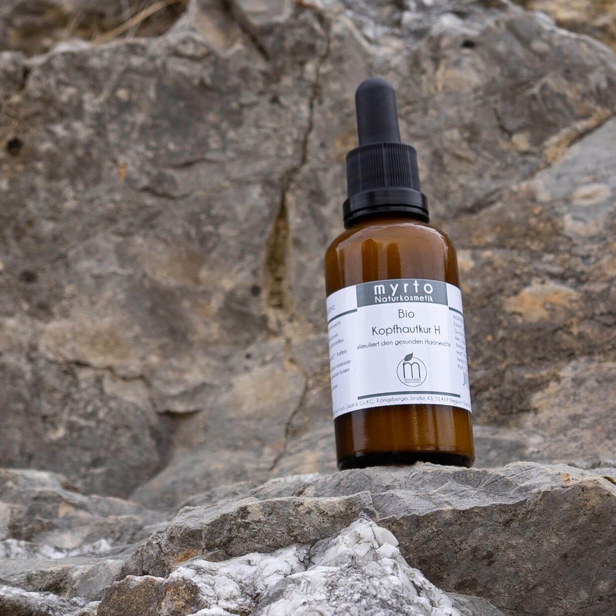 myrto Naturkosmetik Kopfhaut-Pflegeserum Bio Kopfhautkur H - Serum gegen Haarausfall mit Hirse & Koffein  für, Haarwachstum, versorgt Haarwurzeln rein pflanzliche Mikronährstoffe