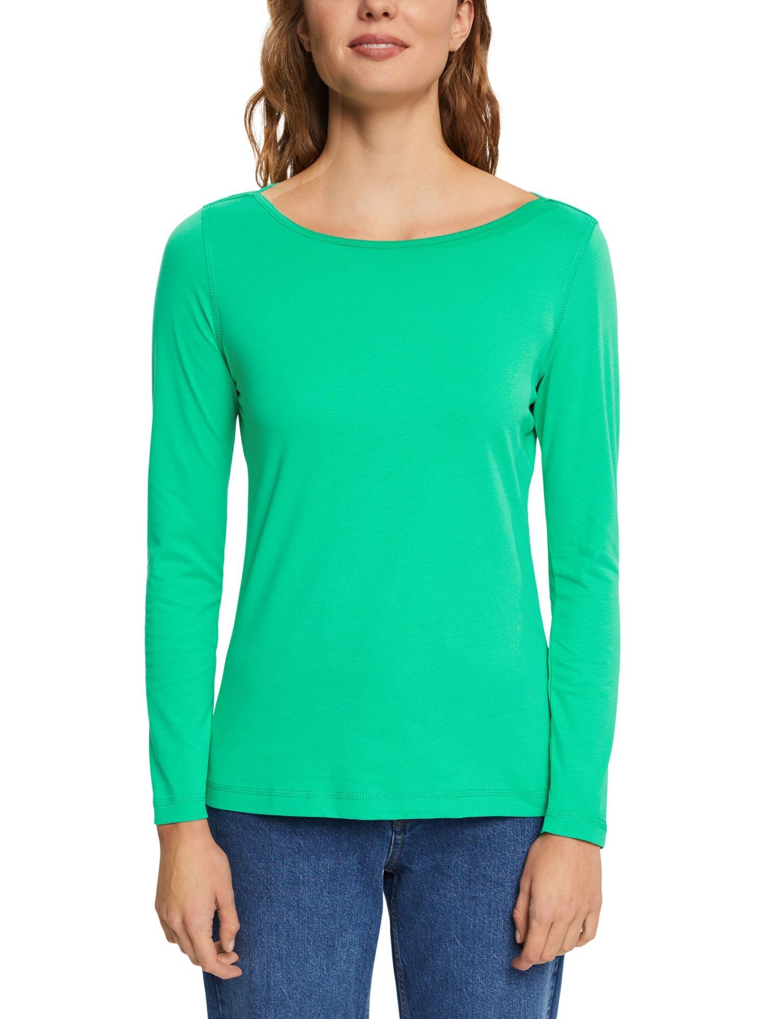 Langarmshirt U-Boot-Ausschnitt (1-tlg) Longsleeve Esprit mit GREEN LIGHT