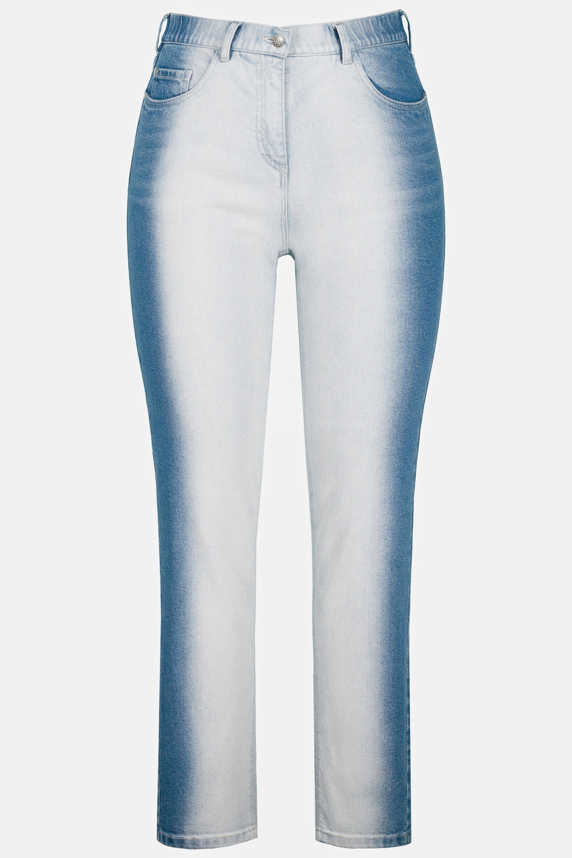 Damen Jeans Ulla Popken Regular-fit-Jeans Jeans Sarah Bleaching-Effekt High Waist