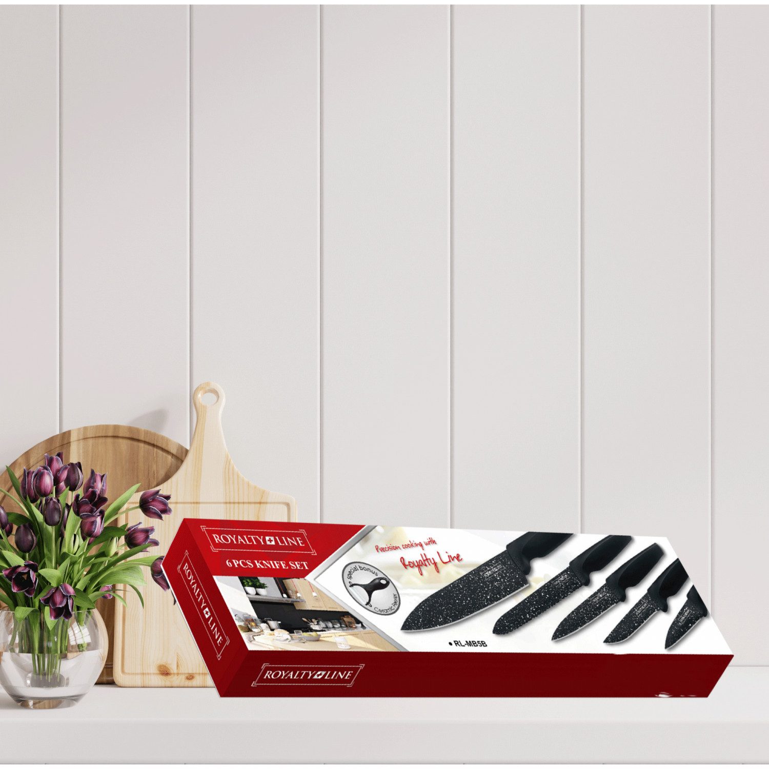 Royalty Line Ножи-Set Kochmesser 6-tlg. (Spar-Set, 6-tlg., Ножи), ergonomisch geformt