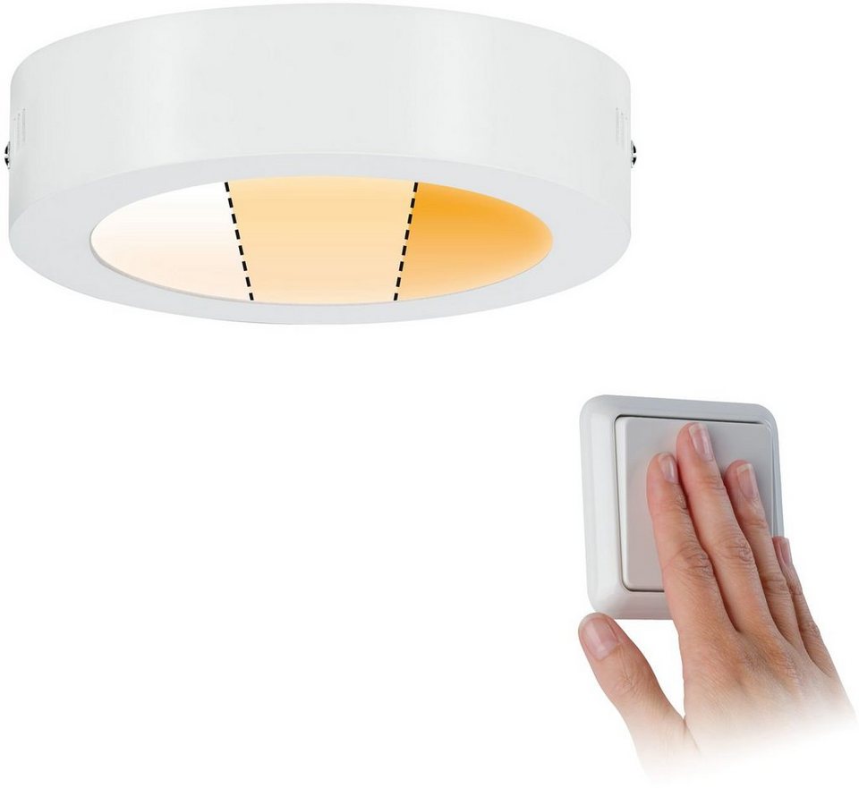 Paulmann LED Deckenleuchte Carpo, Dimmfunktion, mehrere Helligkeitsstufen, LED  fest integriert, Extra-Warmweiß, Warmweiß, LED Deckenlampe, Mit  handelsüblichem Lichtschalter in 3-Stufen dimmbar